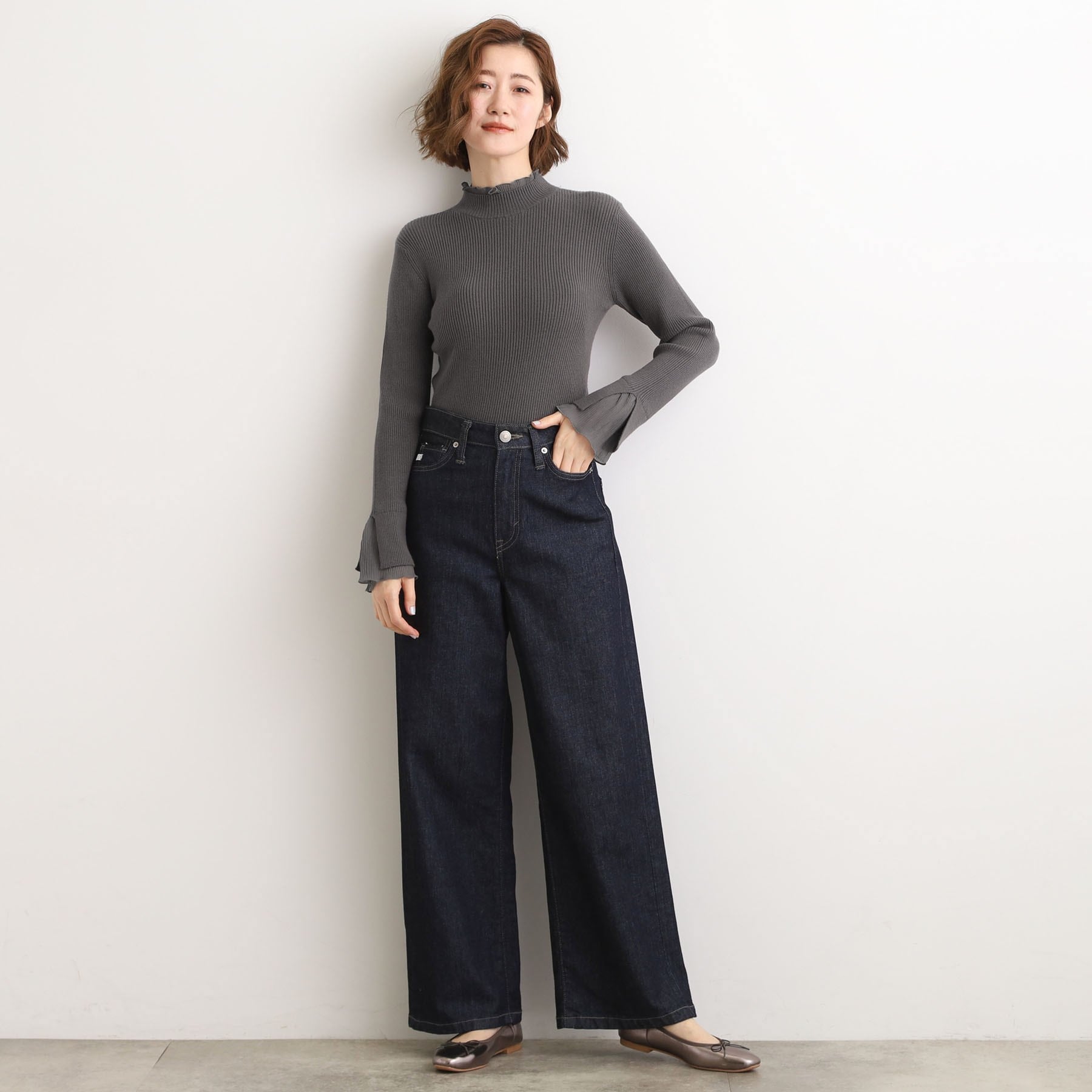 グローブ grove プリーツレイヤードニットプルオーバー （オフホワイト(003)） オフホワイト(003)