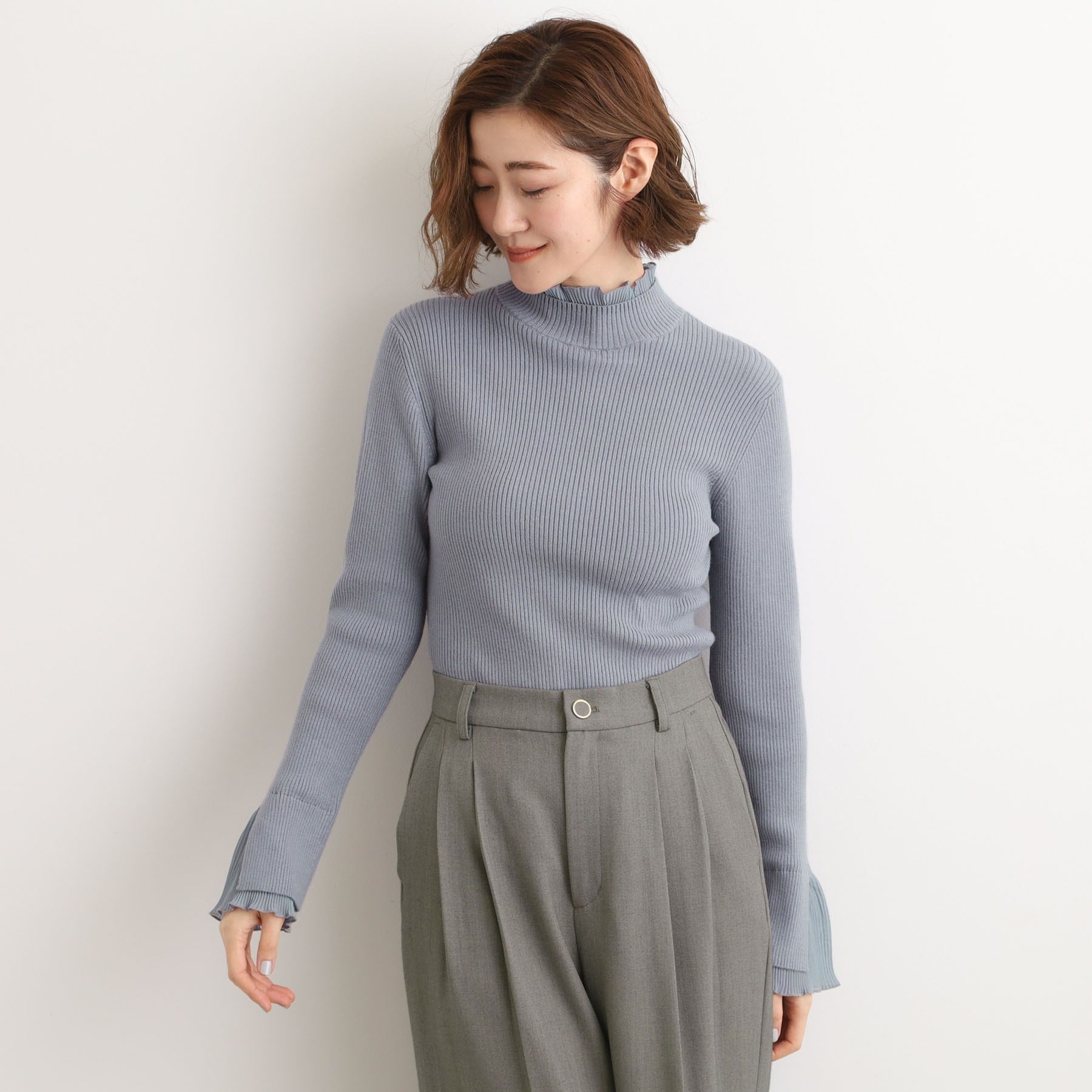 グローブ grove プリーツレイヤードニットプルオーバー （オフホワイト(003)） オフホワイト(003)