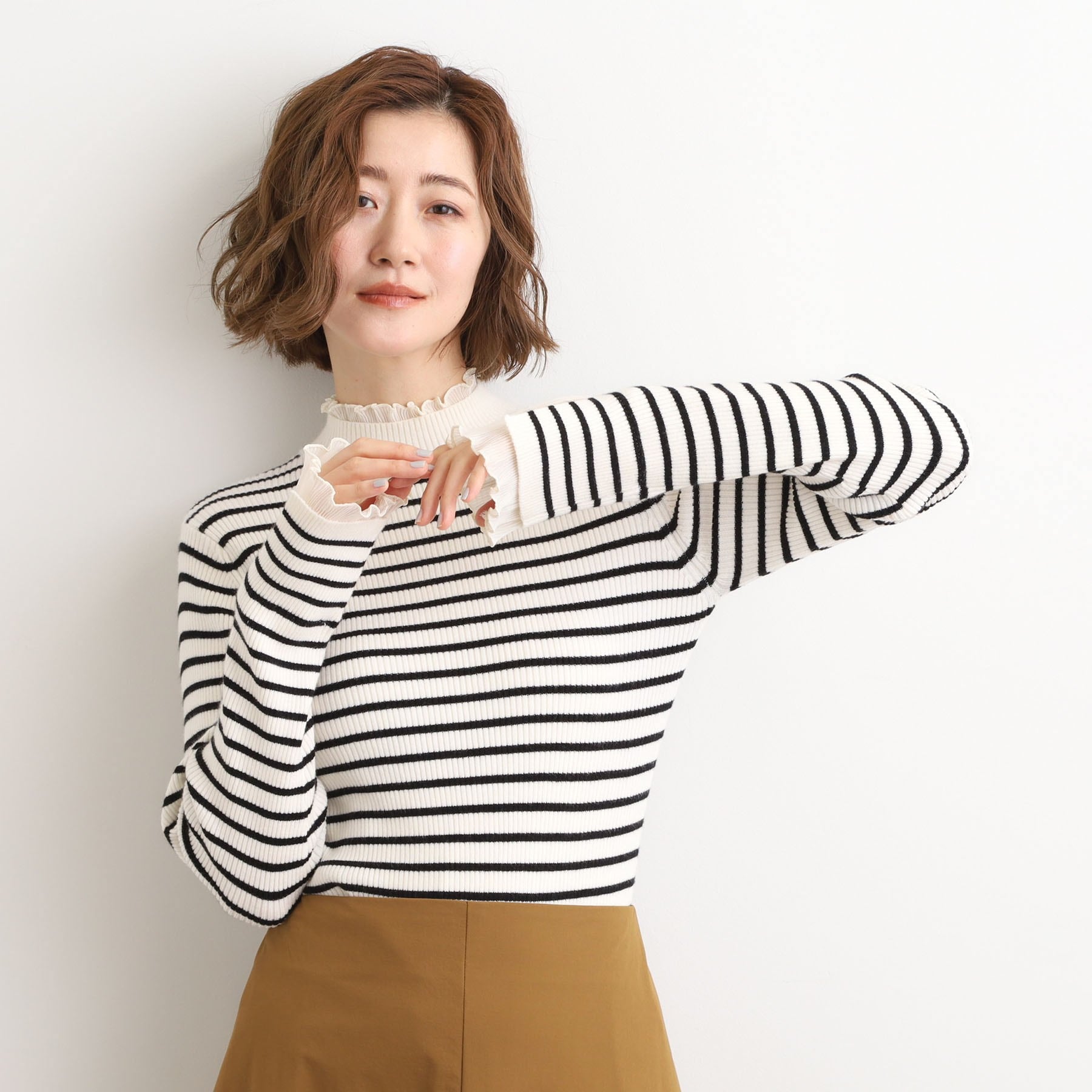 グローブ grove プリーツレイヤードニットプルオーバー （オフホワイト(003)） オフホワイト(003)