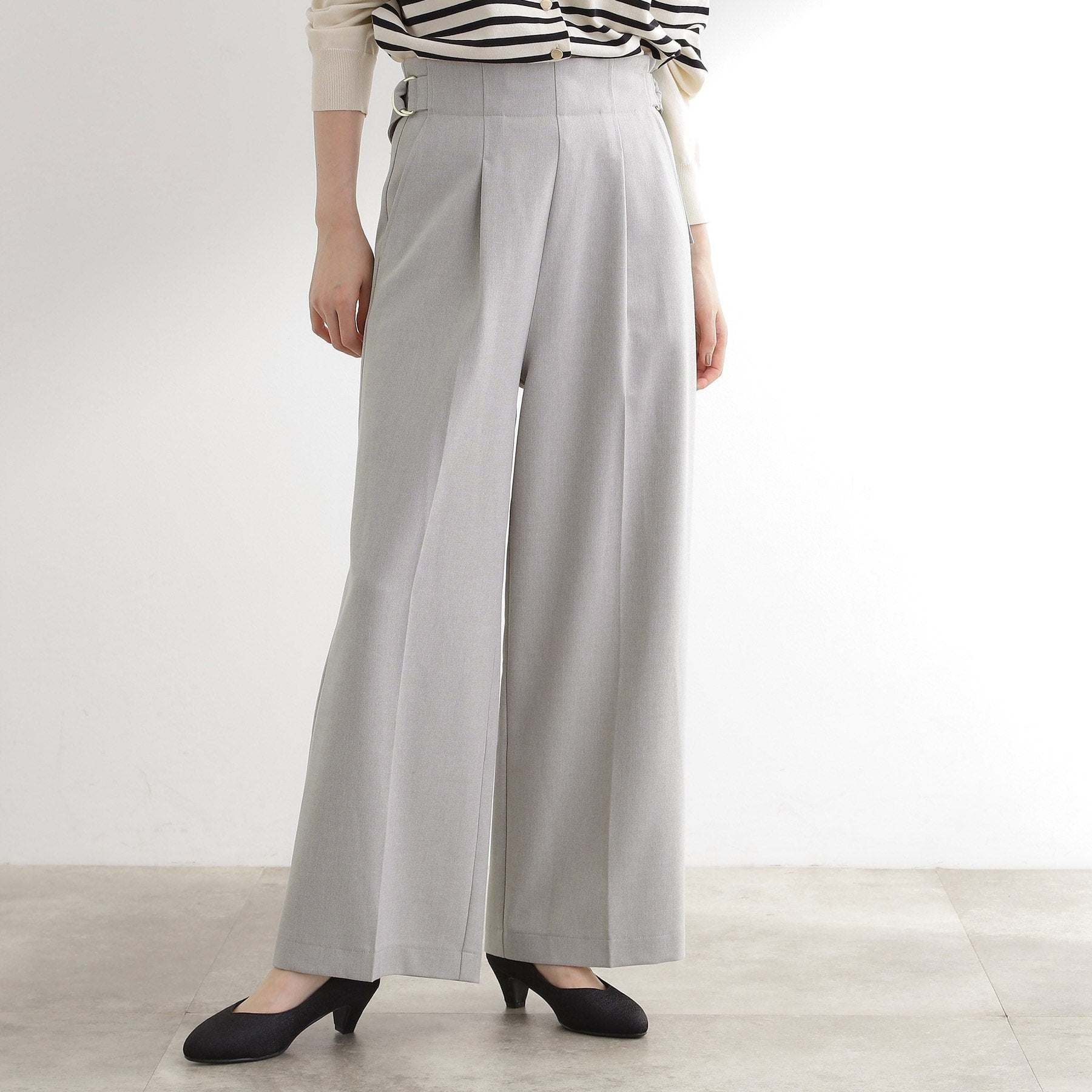 グローブ grove サス付きセンタープレスワイドパンツ （ブラウン(043)） ブラウン(043)