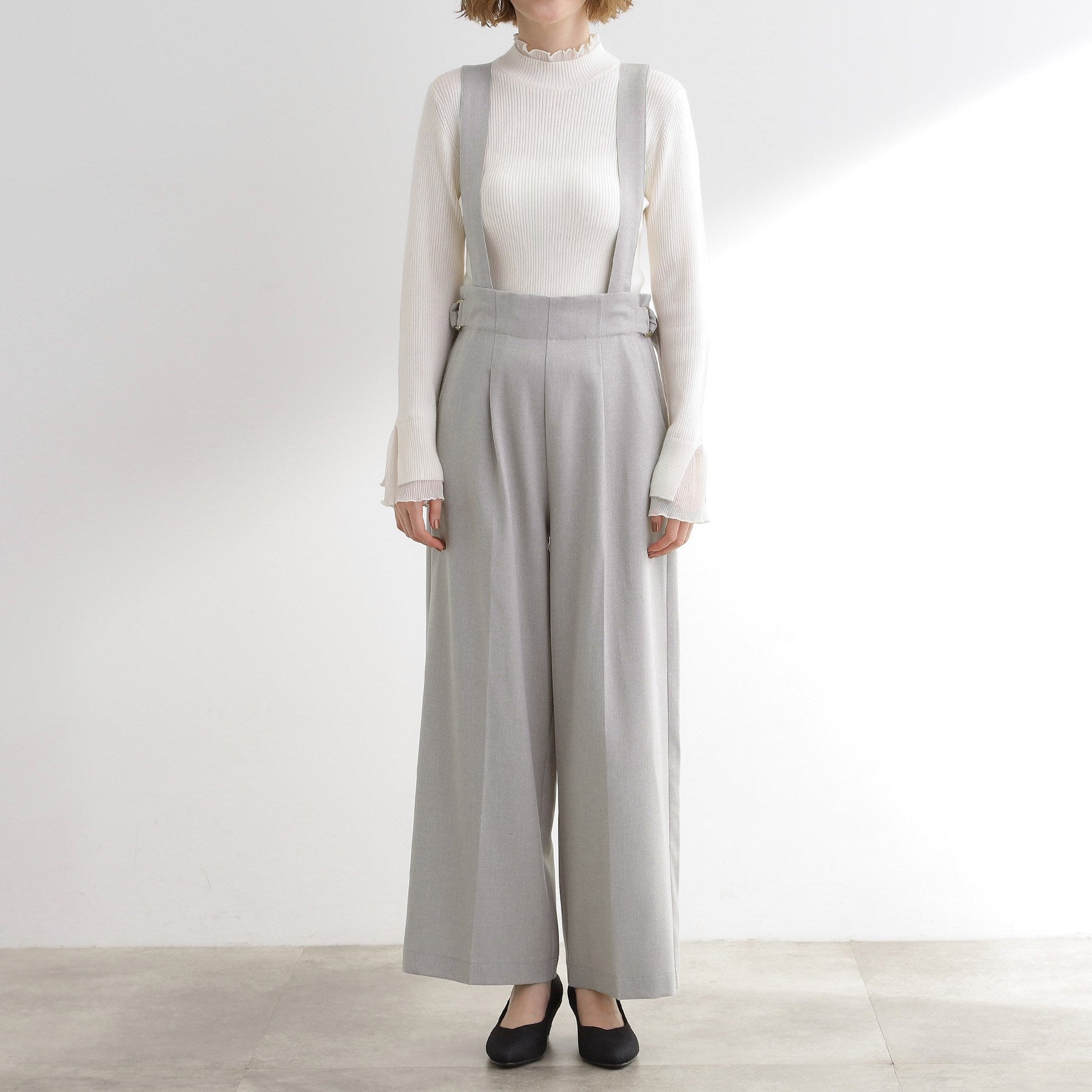 グローブ grove サス付きセンタープレスワイドパンツ （ブラウン(043)） ブラウン(043)