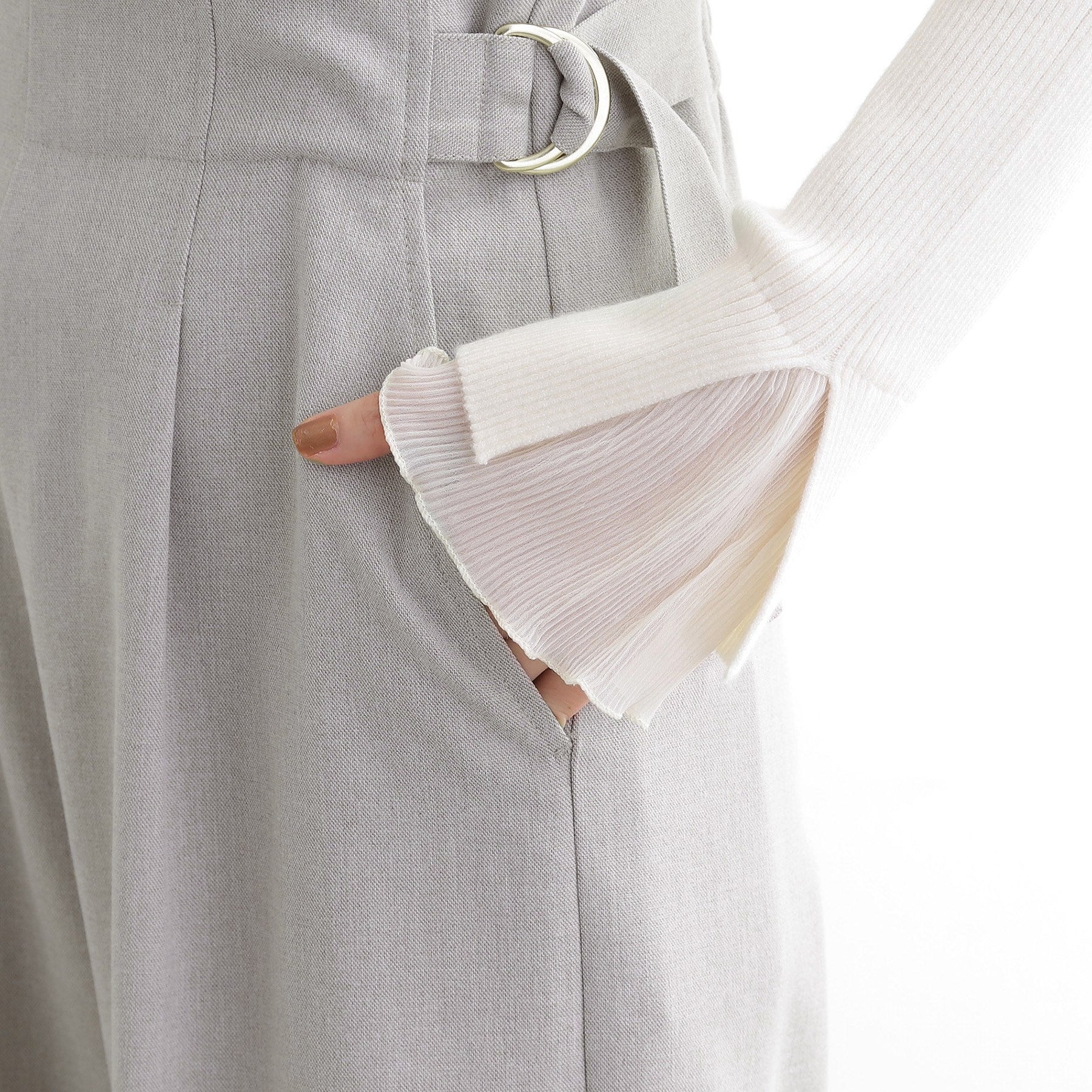 グローブ grove サス付きセンタープレスワイドパンツ （ブラウン(043)） ブラウン(043)