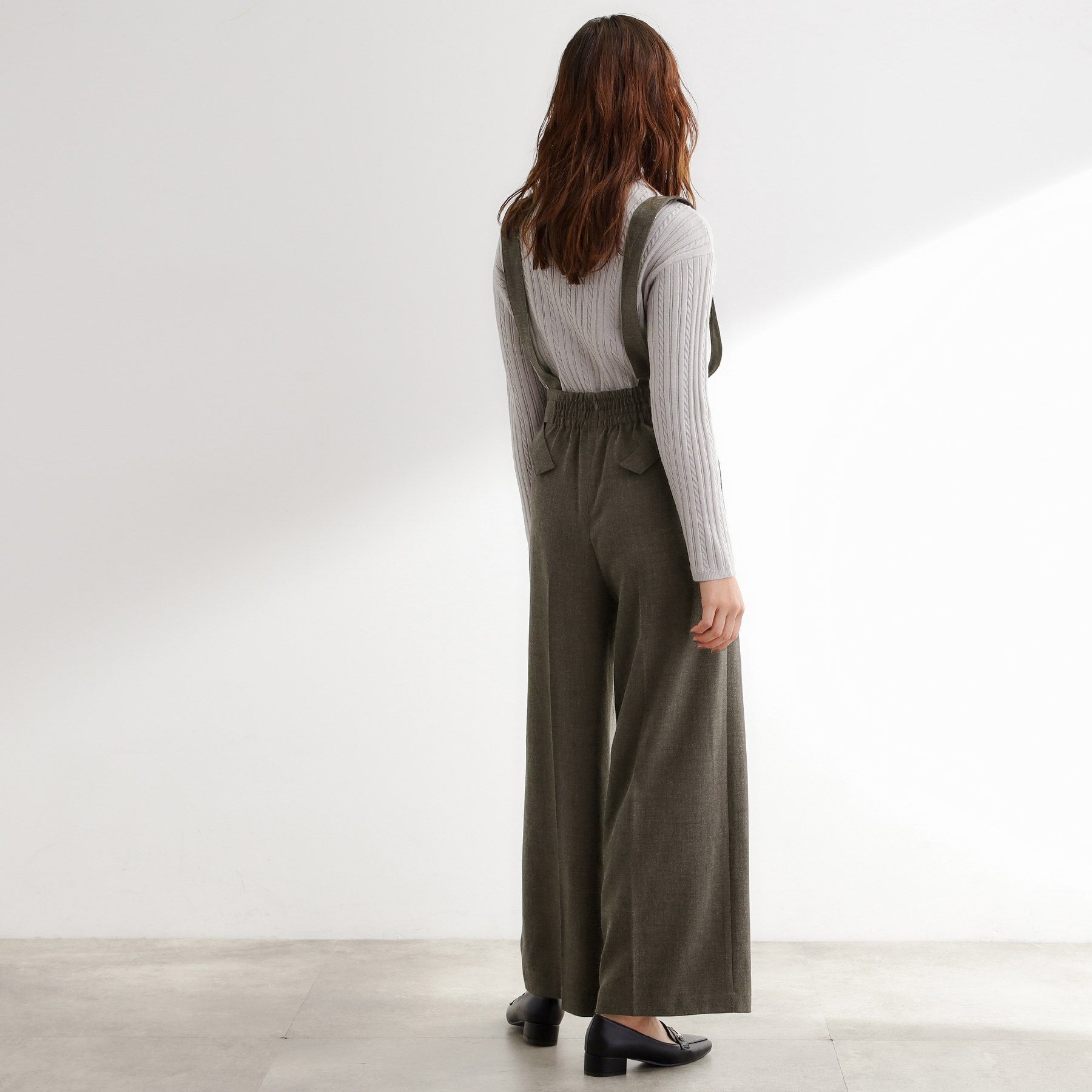 グローブ grove サス付きセンタープレスワイドパンツ （ブラウン(043)） ブラウン(043)