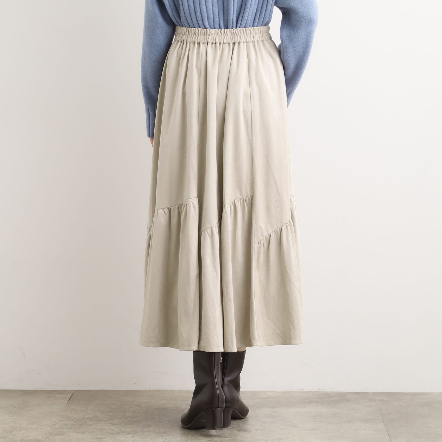 グローブ grove スエードライク マキシティアードスカート （グレージュ(050)） グレージュ(050)