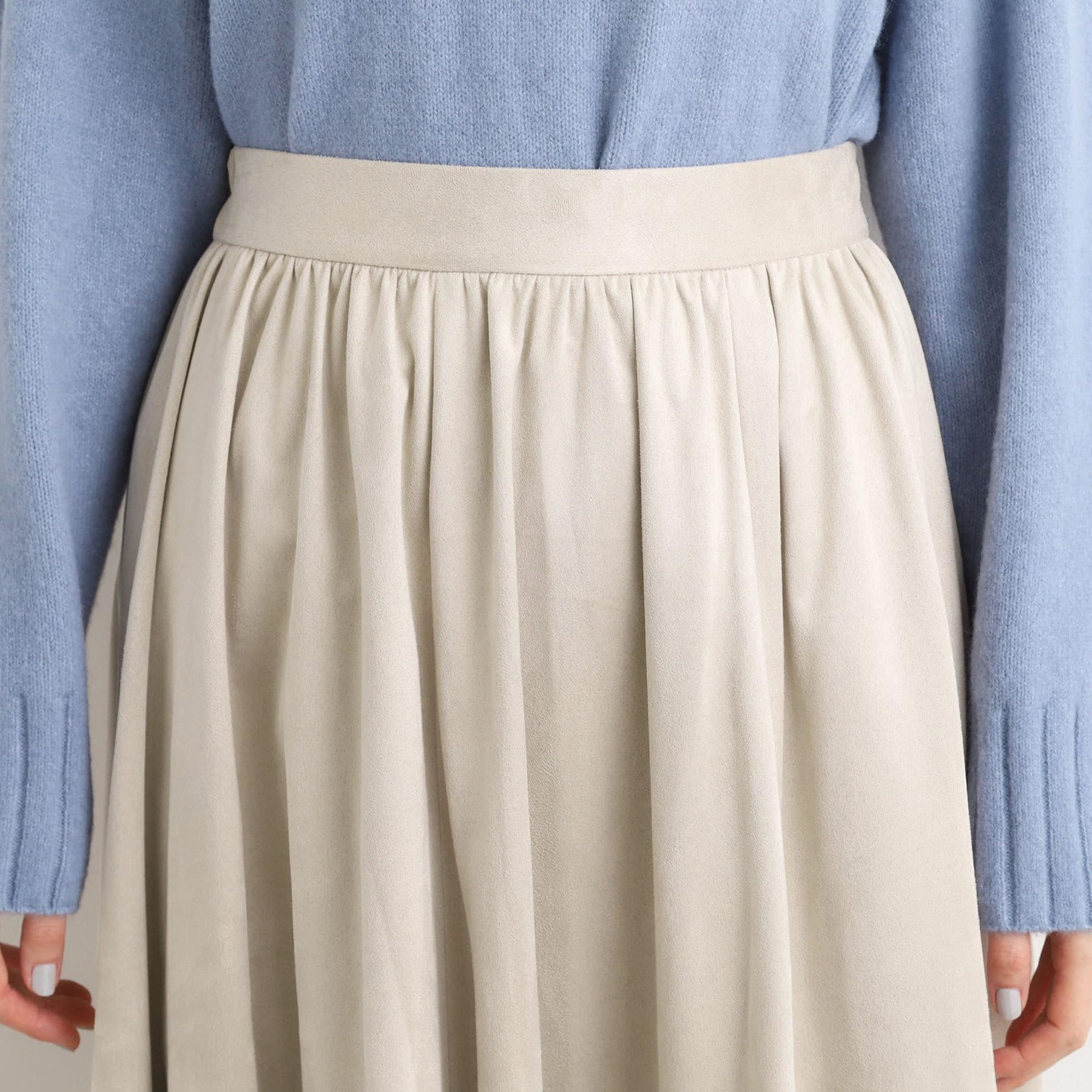 グローブ grove スエードライク マキシティアードスカート （グレージュ(050)） グレージュ(050)