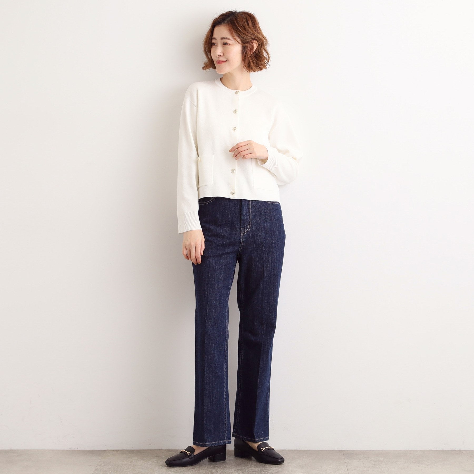 グローブ grove 【SET UP対応】ジャケットライク総針カーディガン （オフホワイト(003)） オフホワイト(003)