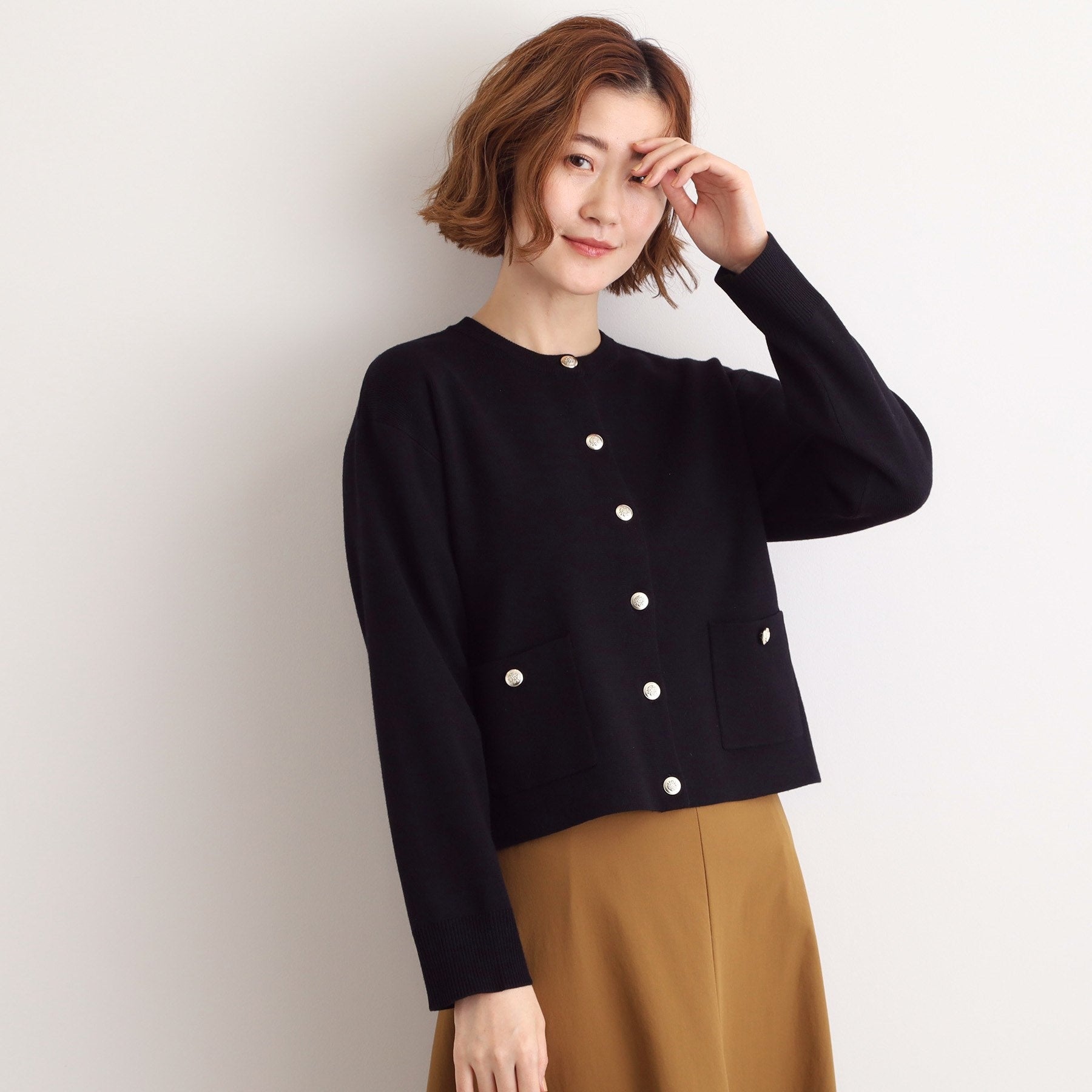 グローブ grove 【SET UP対応】ジャケットライク総針カーディガン （オフホワイト(003)） オフホワイト(003)