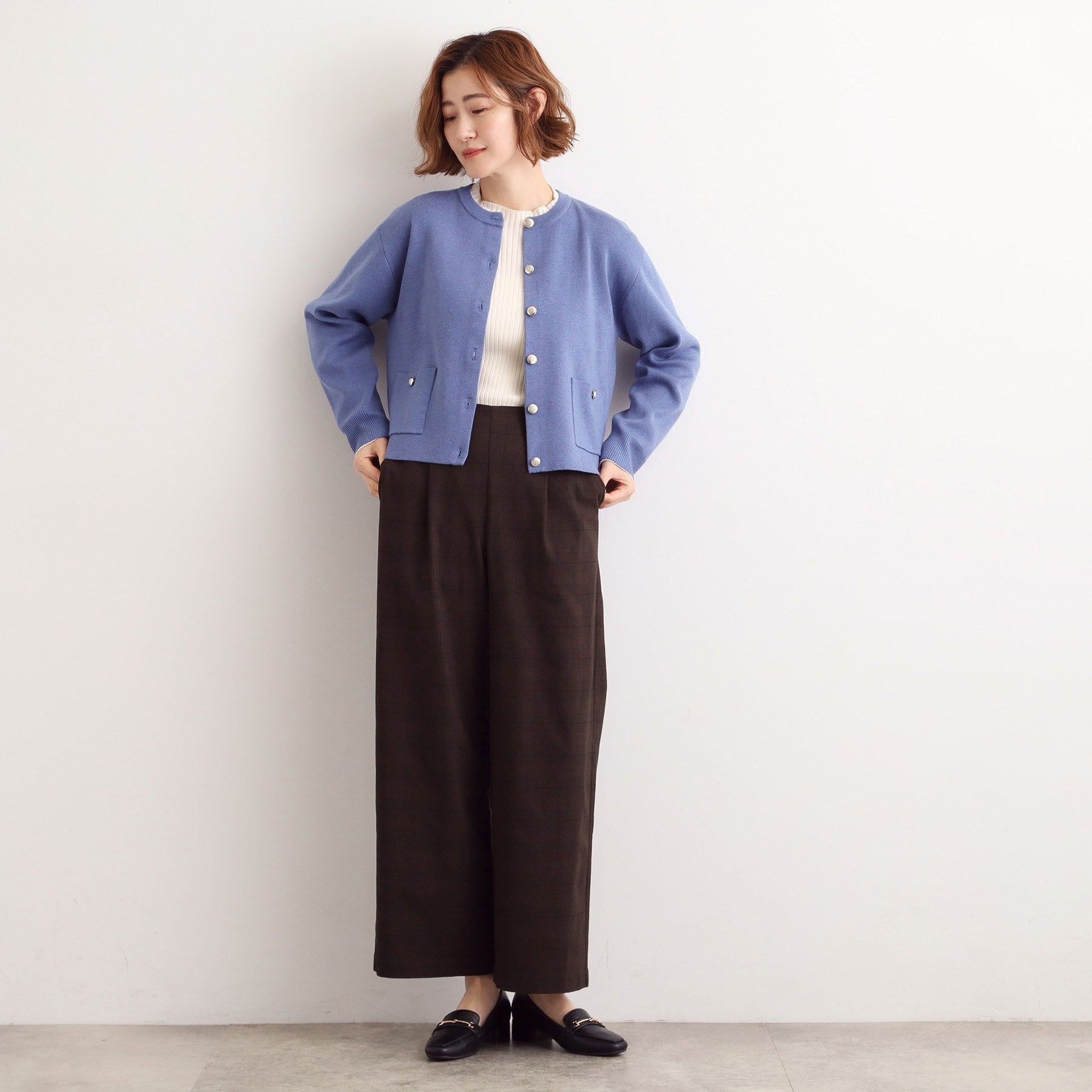 グローブ grove 【SET UP対応】ジャケットライク総針カーディガン （オフホワイト(003)） オフホワイト(003)