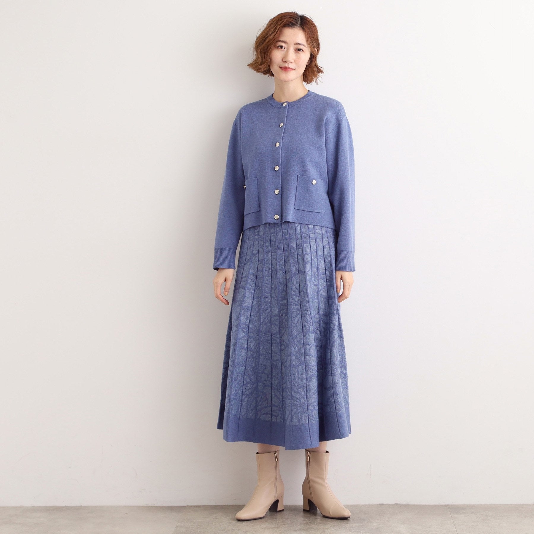 グローブ grove 【SET UP対応】ジャケットライク総針カーディガン （オフホワイト(003)） オフホワイト(003)