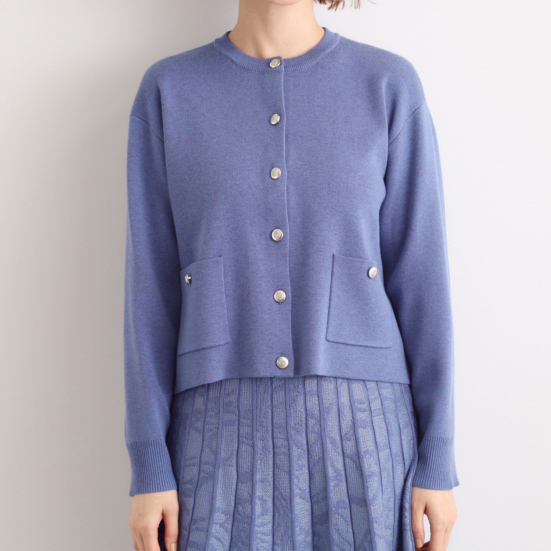 グローブ grove 【SET UP対応】ジャケットライク総針カーディガン （オフホワイト(003)） オフホワイト(003)