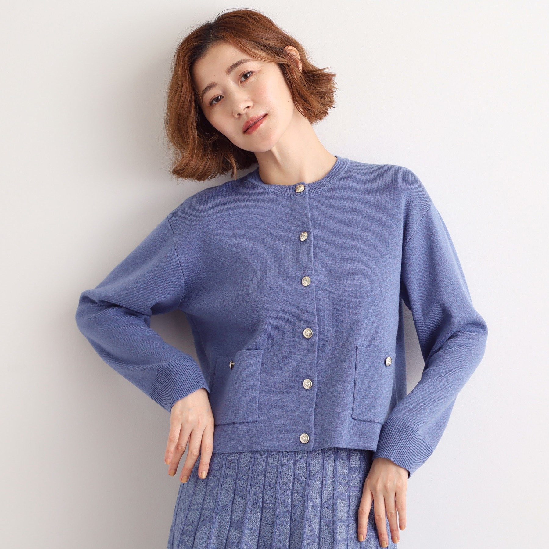 グローブ grove 【SET UP対応】ジャケットライク総針カーディガン （オフホワイト(003)） オフホワイト(003)