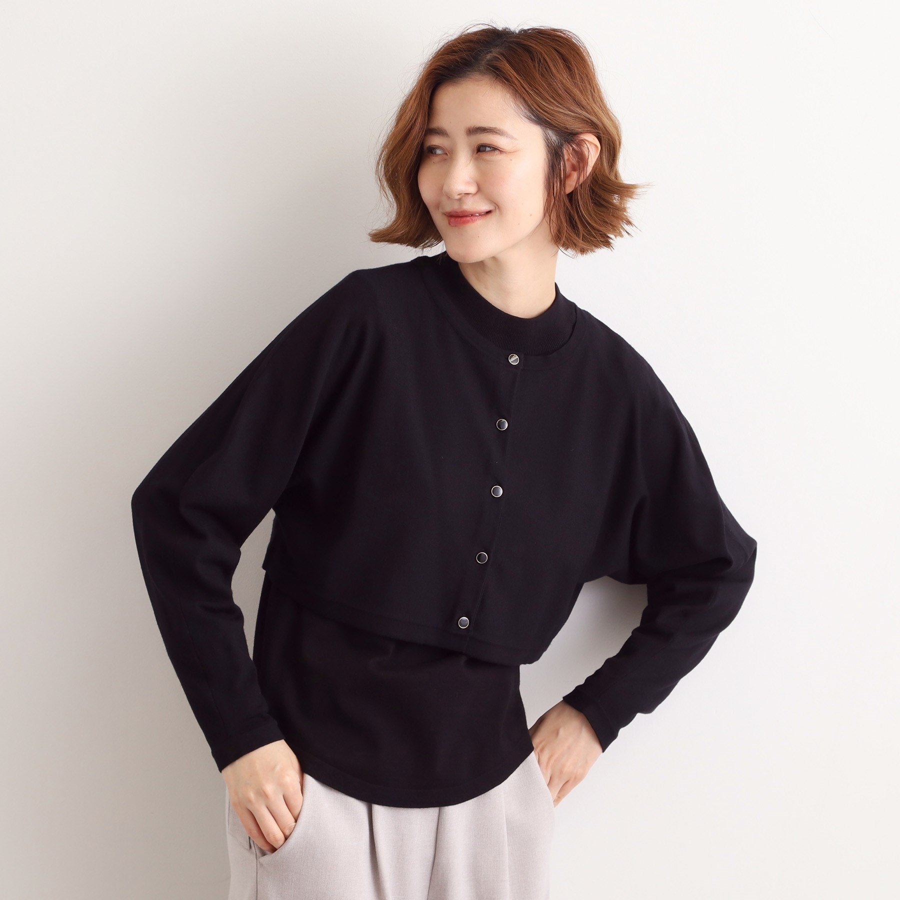 グローブ grove 【2WAY】クロップドカーディガンアンサンブル （ブラック(019)） ブラック(019)