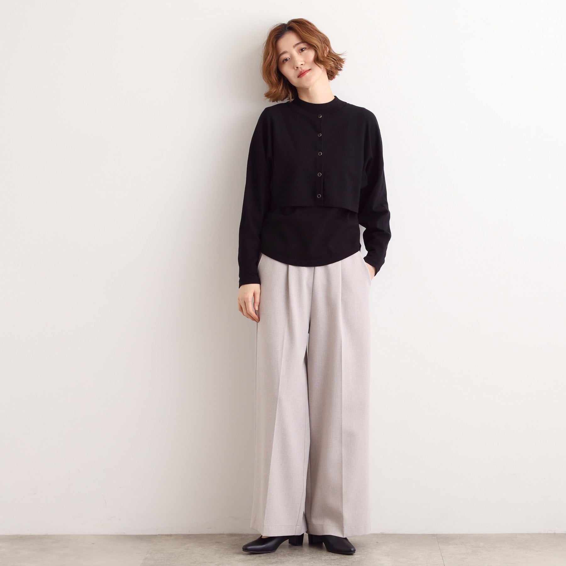 グローブ grove 【2WAY】クロップドカーディガンアンサンブル （ブラック(019)） ブラック(019)