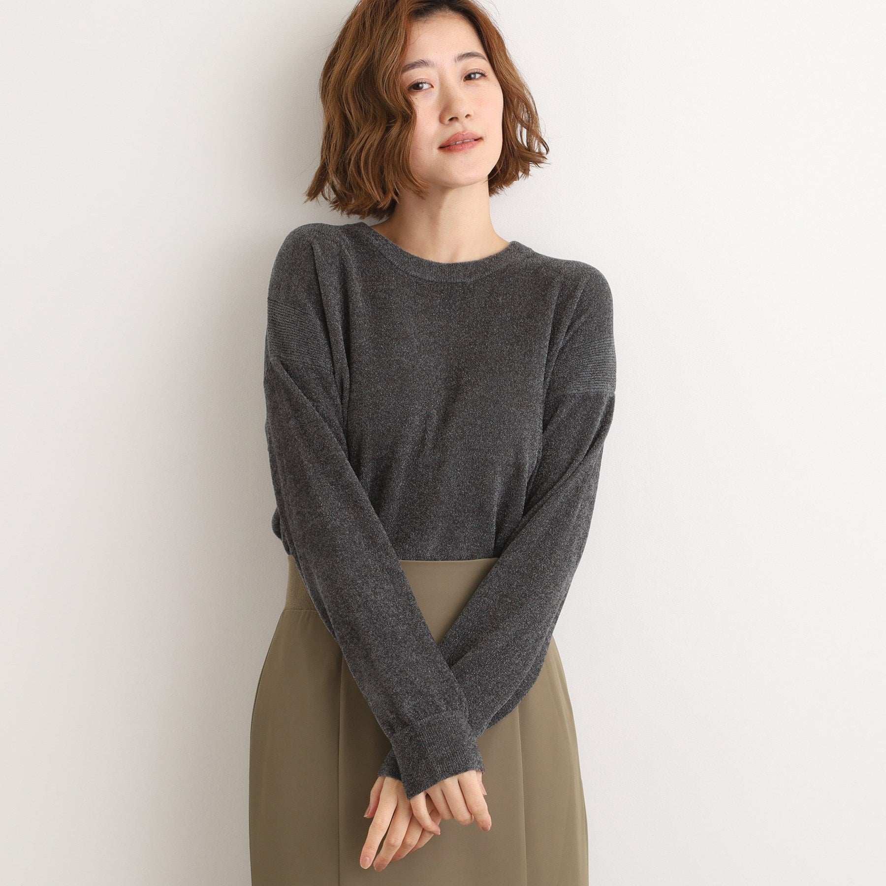 グローブ grove ラメモールヤーンプルオーバーニット （ピンク(071)） ピンク(071)