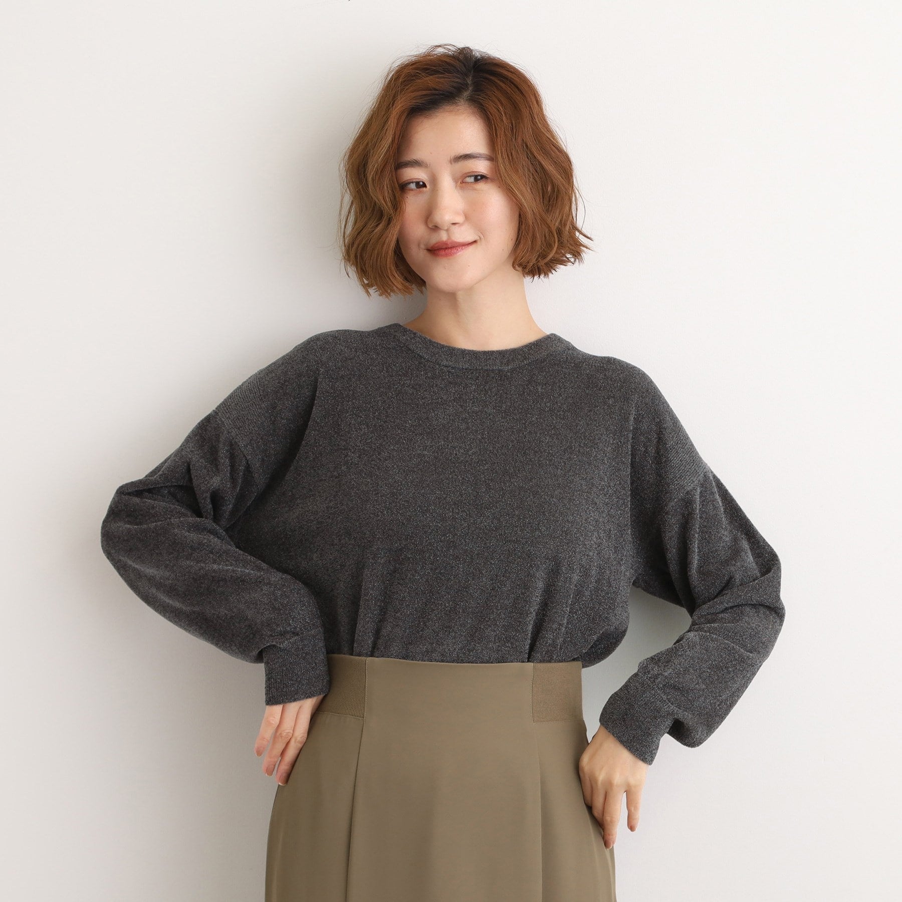 グローブ grove ラメモールヤーンプルオーバーニット （ピンク(071)） ピンク(071)