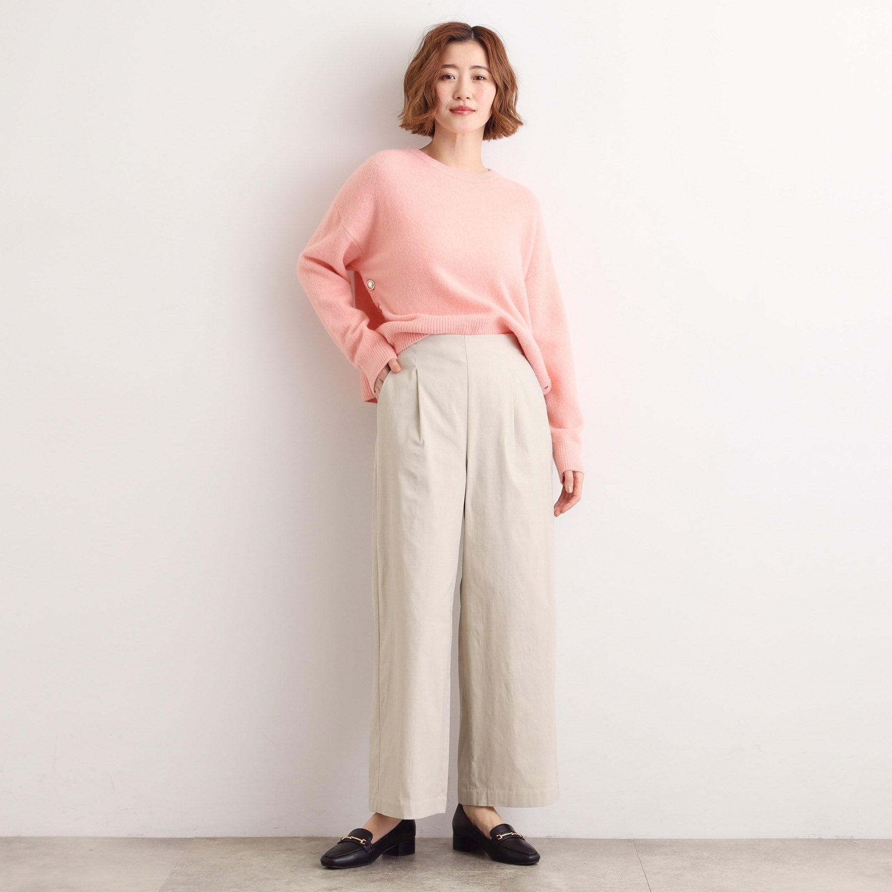 グローブ grove 【多機能】裏起毛ハイパーストレッチワイドパンツ （グレンチェック(204)） グレンチェック(204)