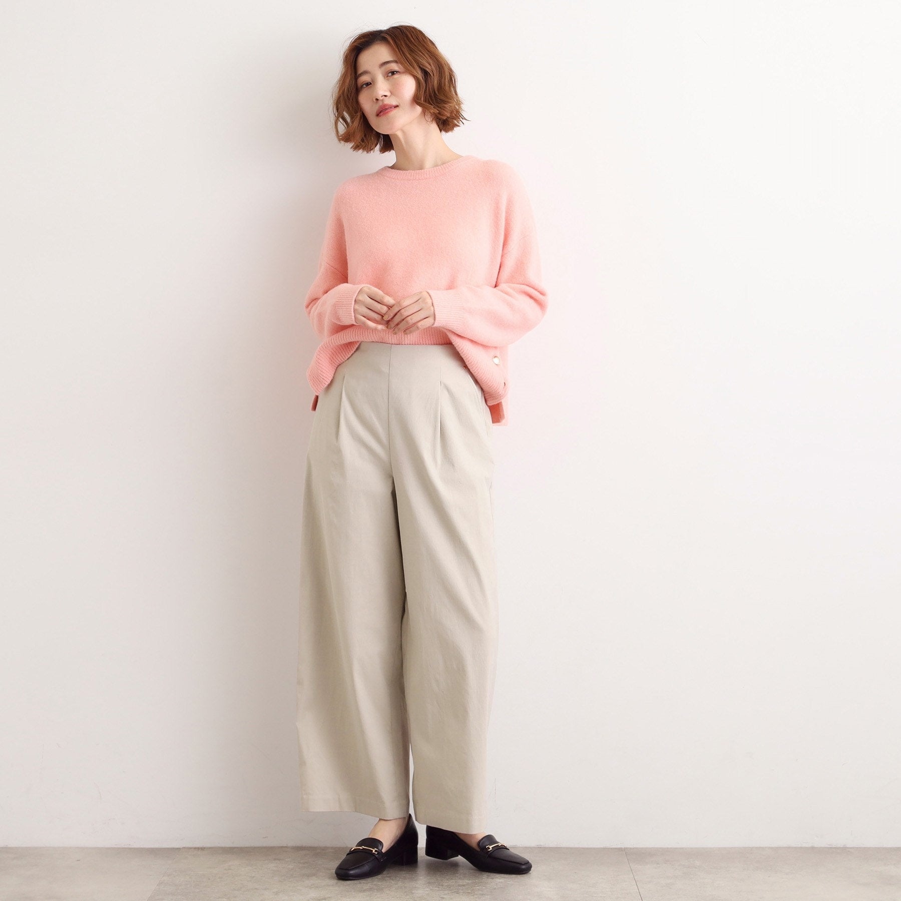 グローブ grove 【多機能】裏起毛ハイパーストレッチワイドパンツ （グレンチェック(204)） グレンチェック(204)