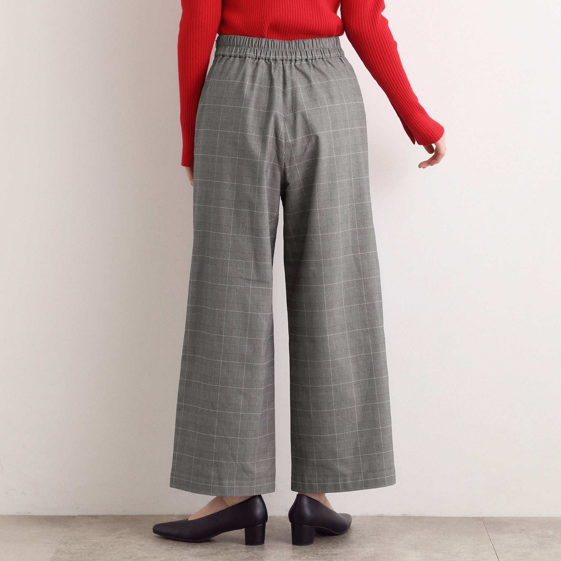 グローブ grove 【多機能】裏起毛ハイパーストレッチワイドパンツ （グレンチェック(204)） グレンチェック(204)