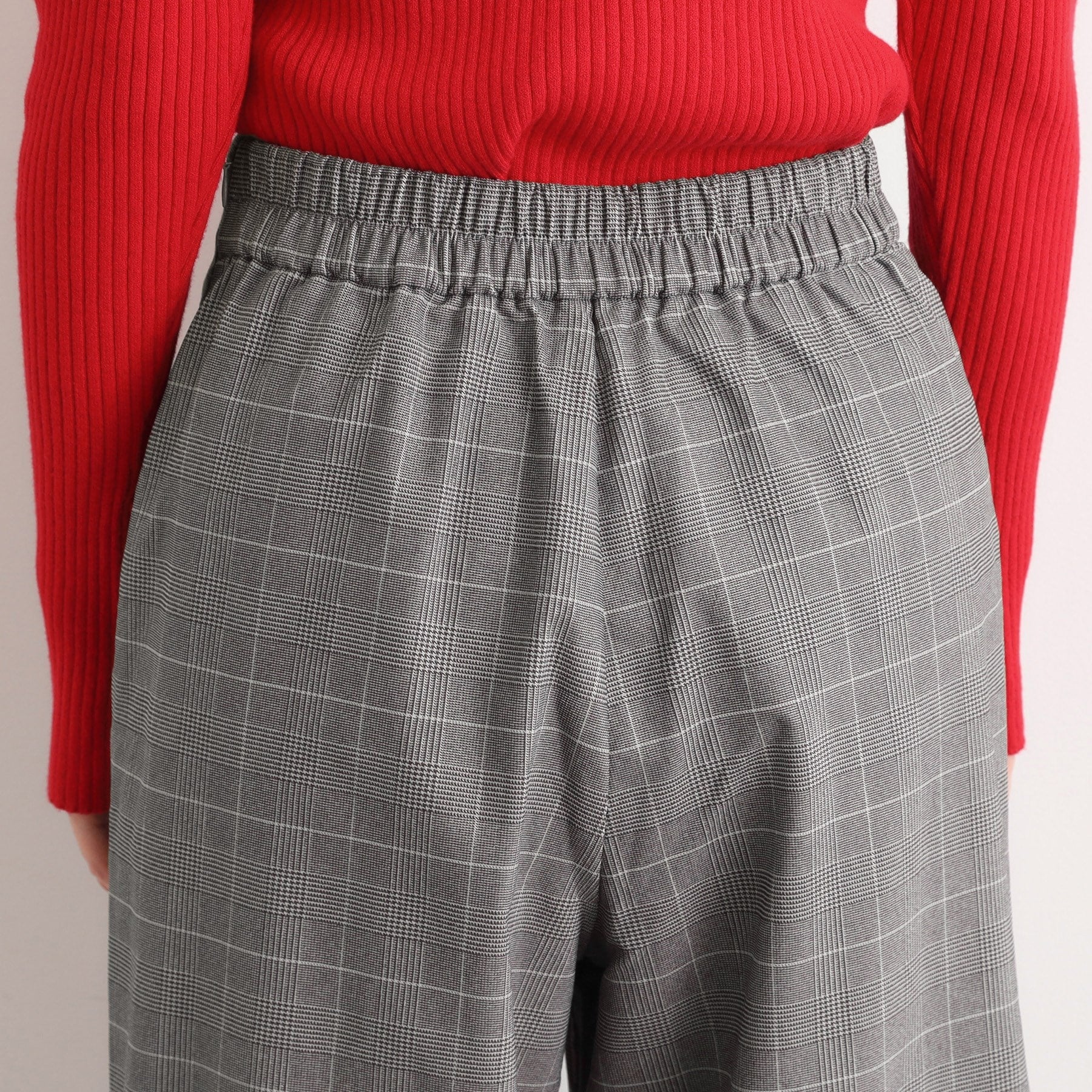 グローブ grove 【多機能】裏起毛ハイパーストレッチワイドパンツ （グレンチェック(204)） グレンチェック(204)