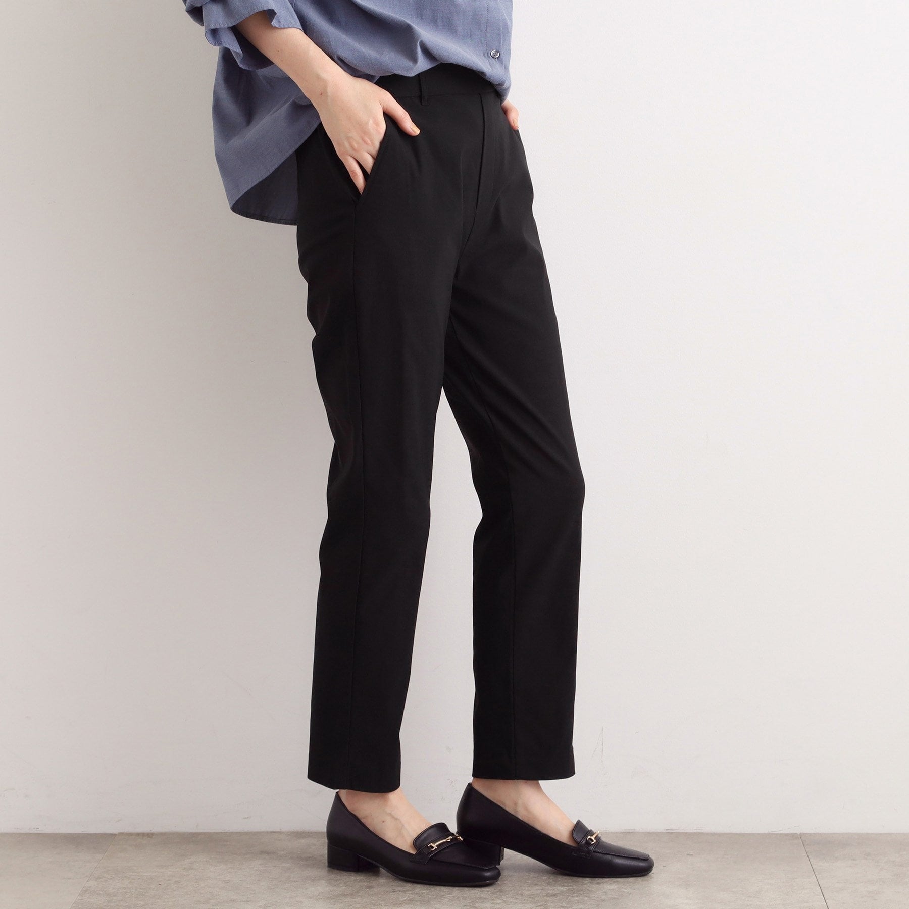 グローブ grove 【多機能】裏起毛ハイパーストレッチテーパードパンツ （ブラック(019)） ブラック(019)