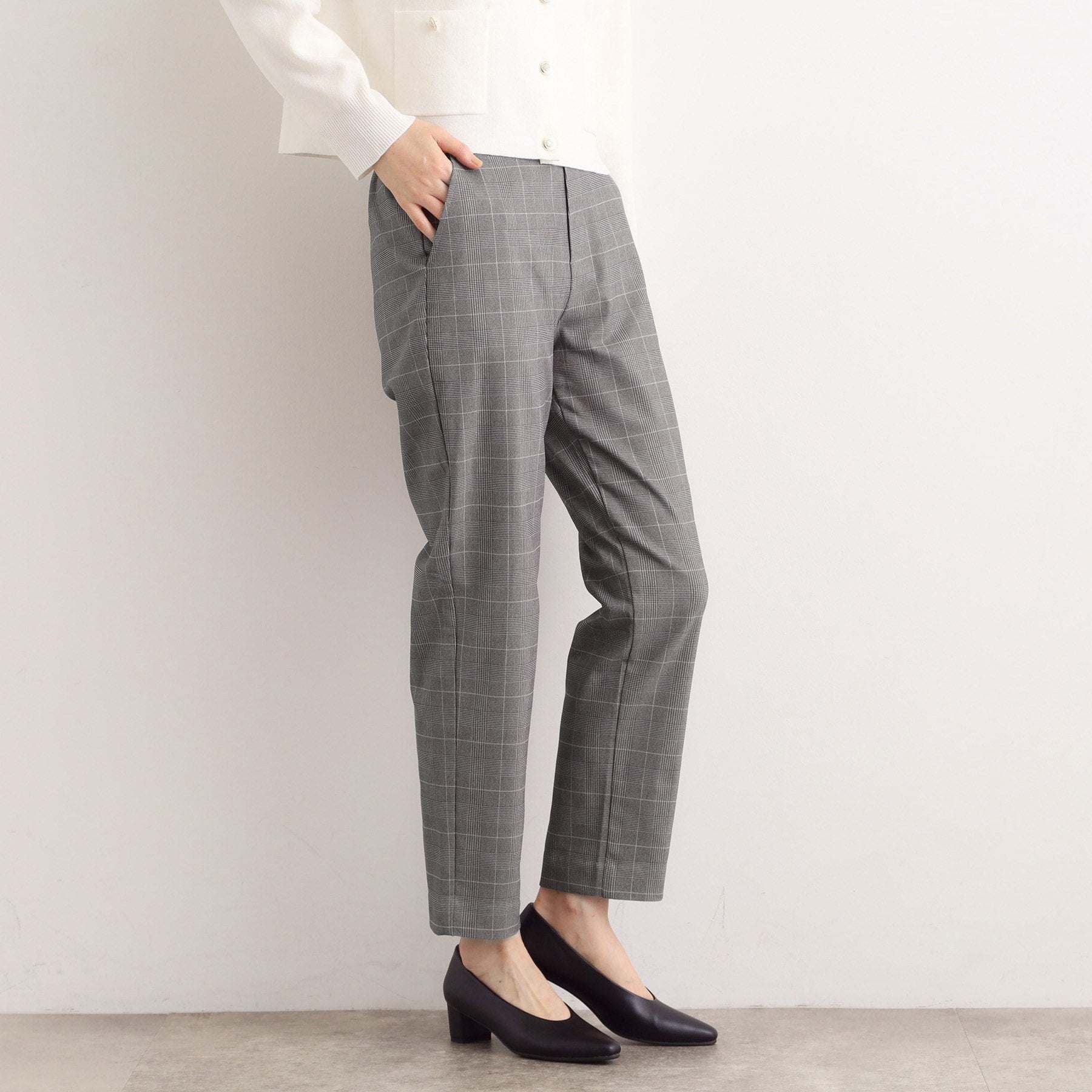 グローブ grove 【多機能】裏起毛ハイパーストレッチテーパードパンツ （ブラック(019)） ブラック(019)