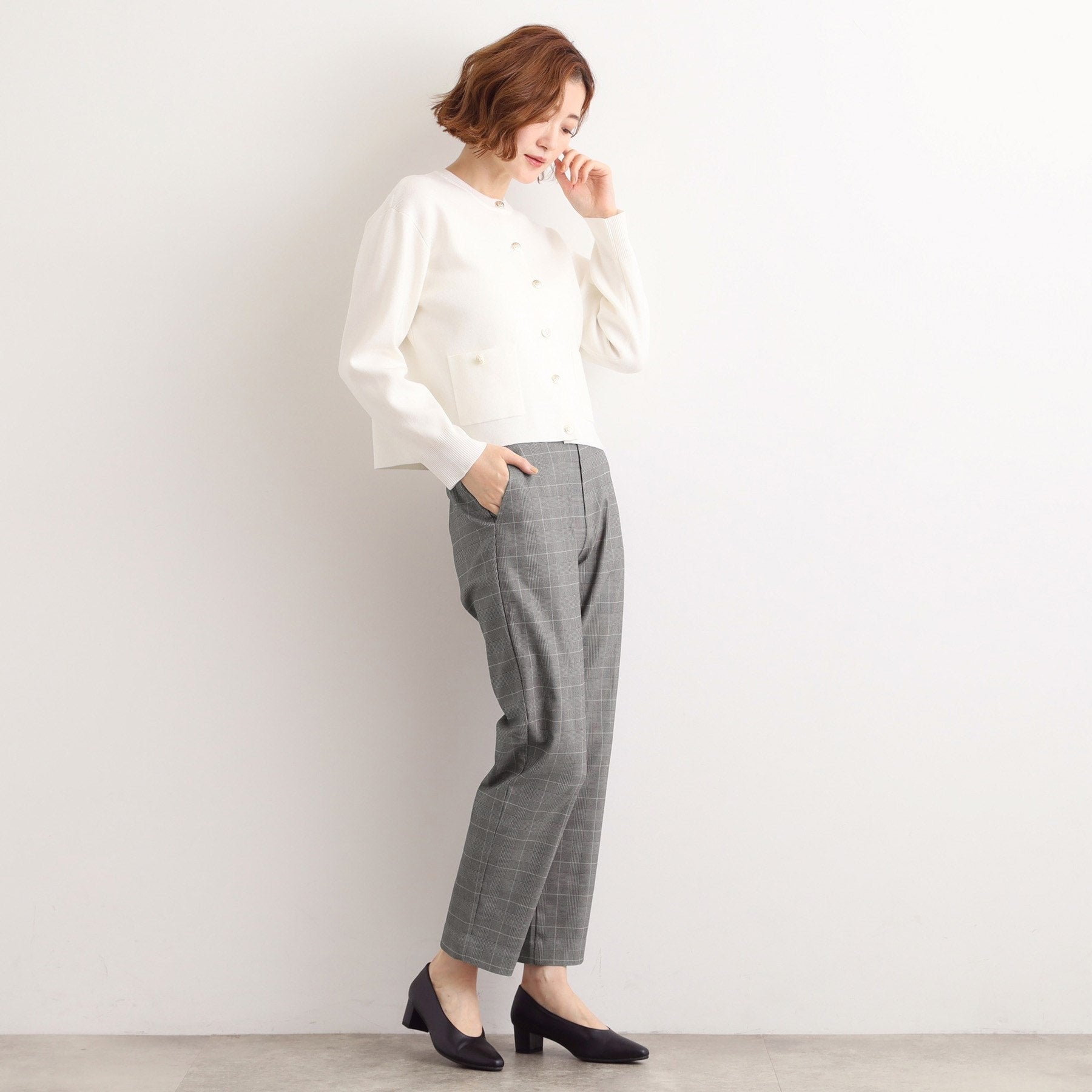 グローブ grove 【多機能】裏起毛ハイパーストレッチテーパードパンツ （ブラック(019)） ブラック(019)