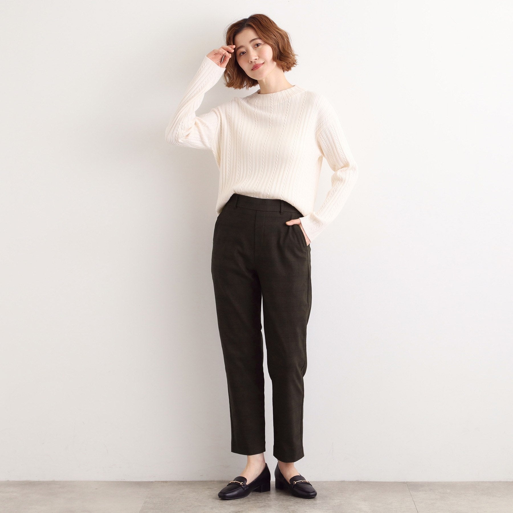 グローブ grove 【多機能】裏起毛ハイパーストレッチテーパードパンツ （ブラック(019)） ブラック(019)