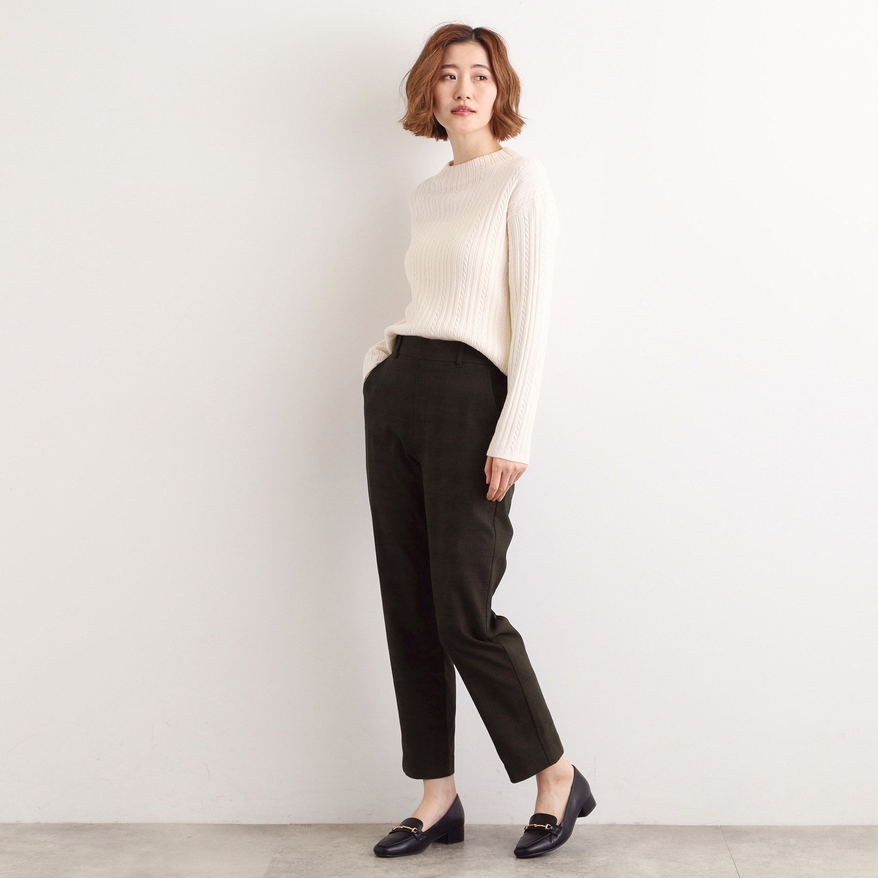 グローブ grove 【多機能】裏起毛ハイパーストレッチテーパードパンツ （ブラック(019)） ブラック(019)