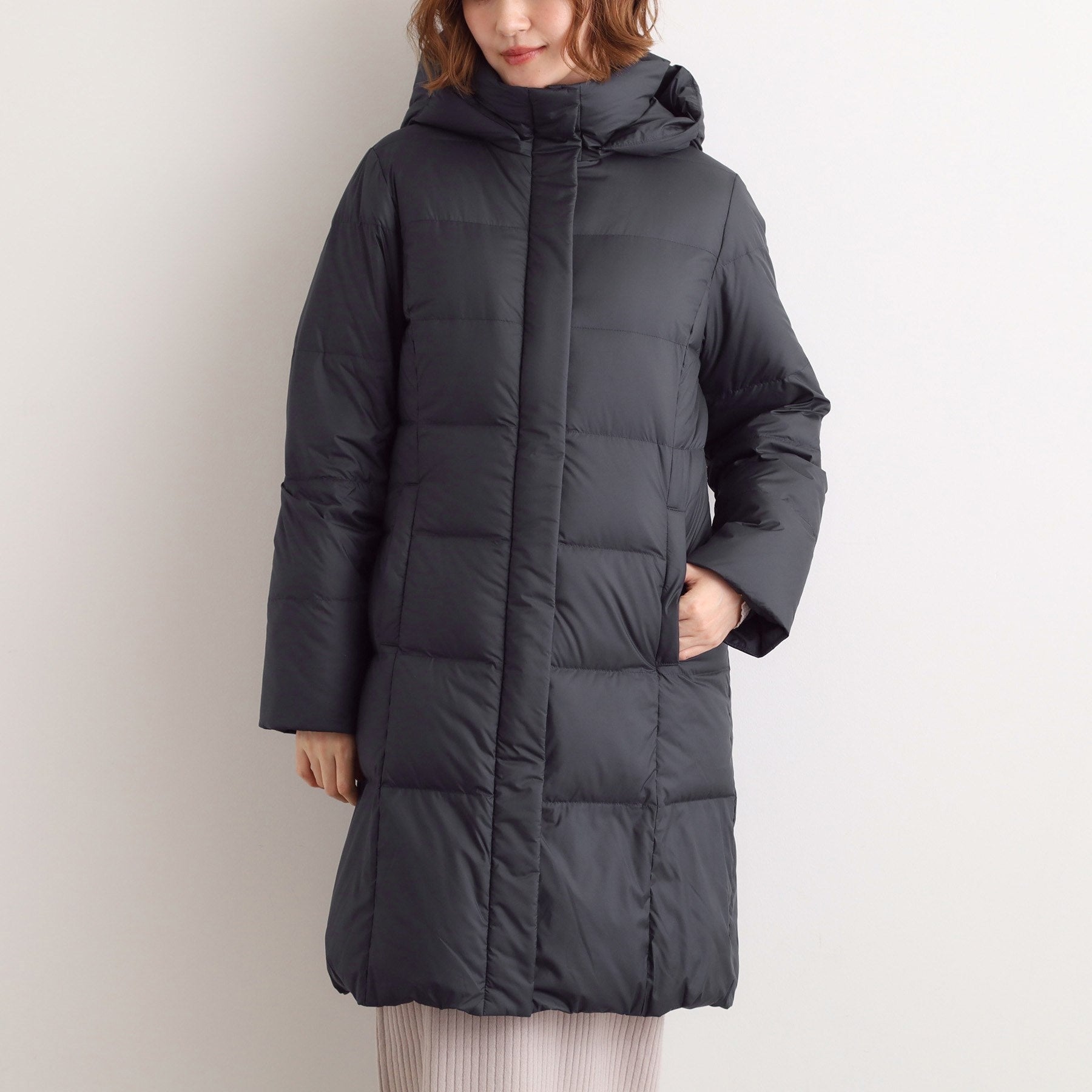 グローブ grove 【800FP・多機能】つつまれダウンロング （ネイビー(094)） ネイビー(094)