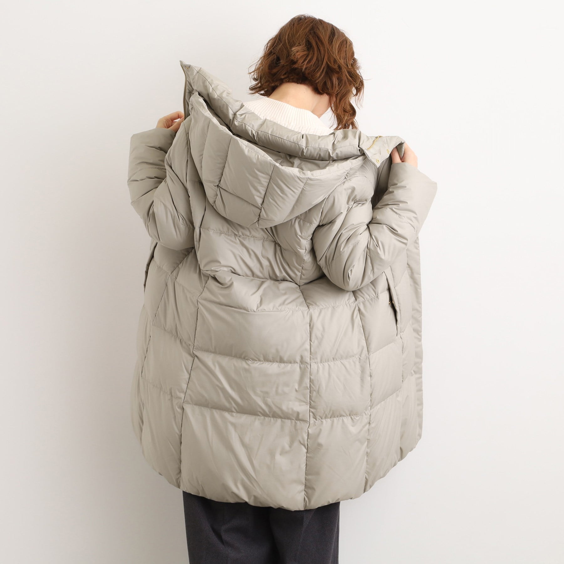 グローブ grove 【800FP・多機能】つつまれダウンロング （ネイビー(094)） ネイビー(094)