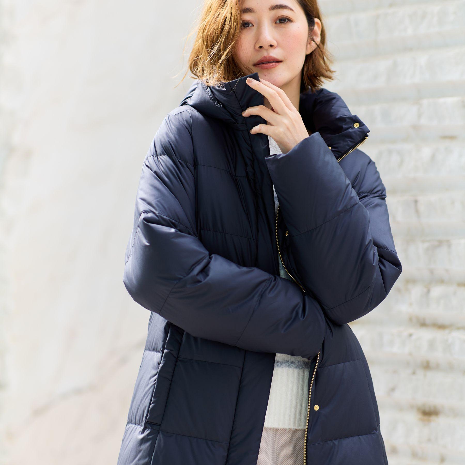 グローブ grove 【800FP・多機能】つつまれダウンロング （ネイビー(094)） ネイビー(094)