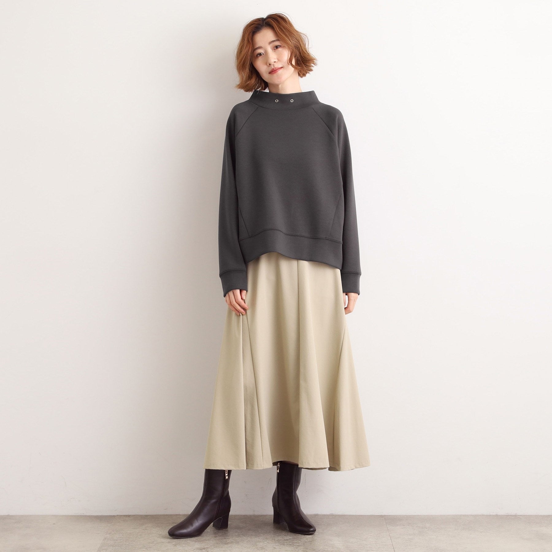 グローブ grove モックネックダンボールスウェット （アイシーピンク(070)） アイシーピンク(070)