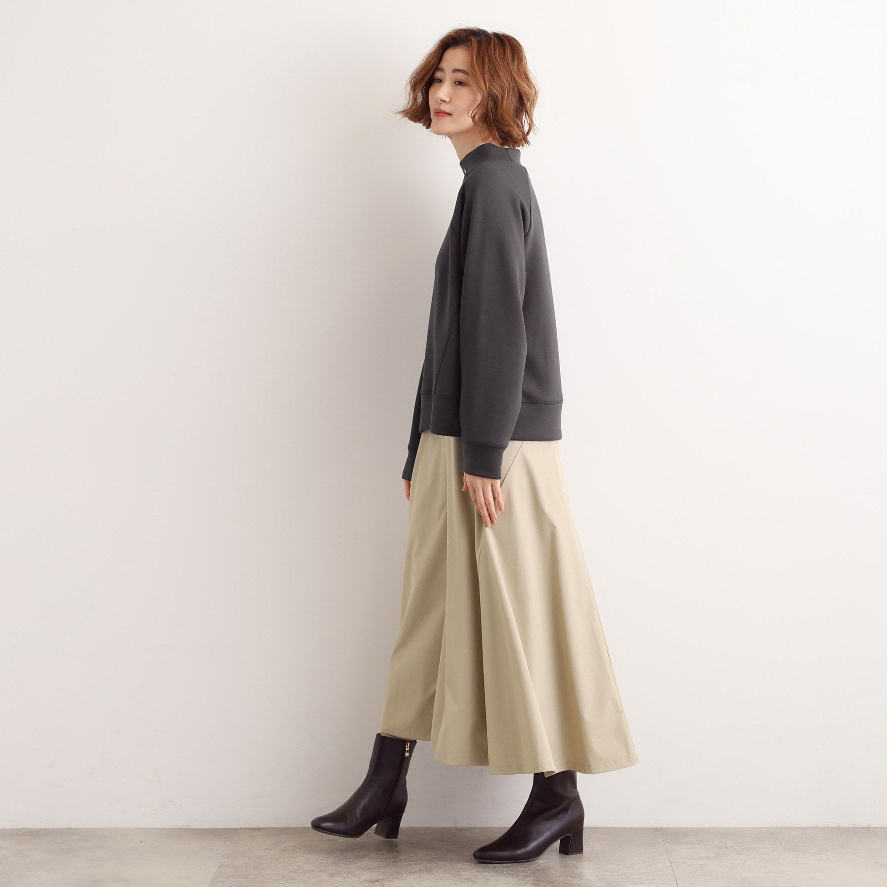 グローブ grove モックネックダンボールスウェット （アイシーピンク(070)） アイシーピンク(070)