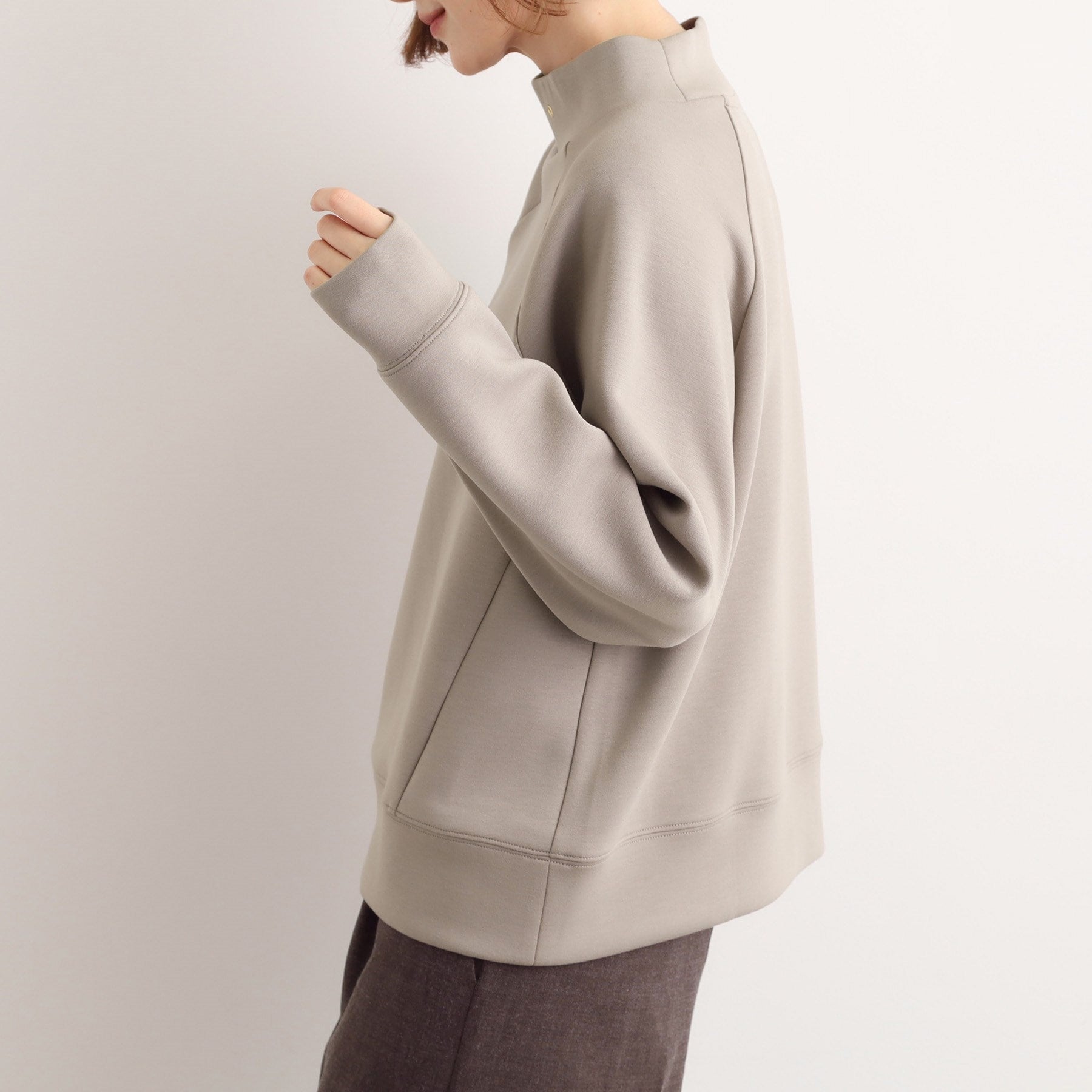 グローブ grove モックネックダンボールスウェット （アイシーピンク(070)） アイシーピンク(070)