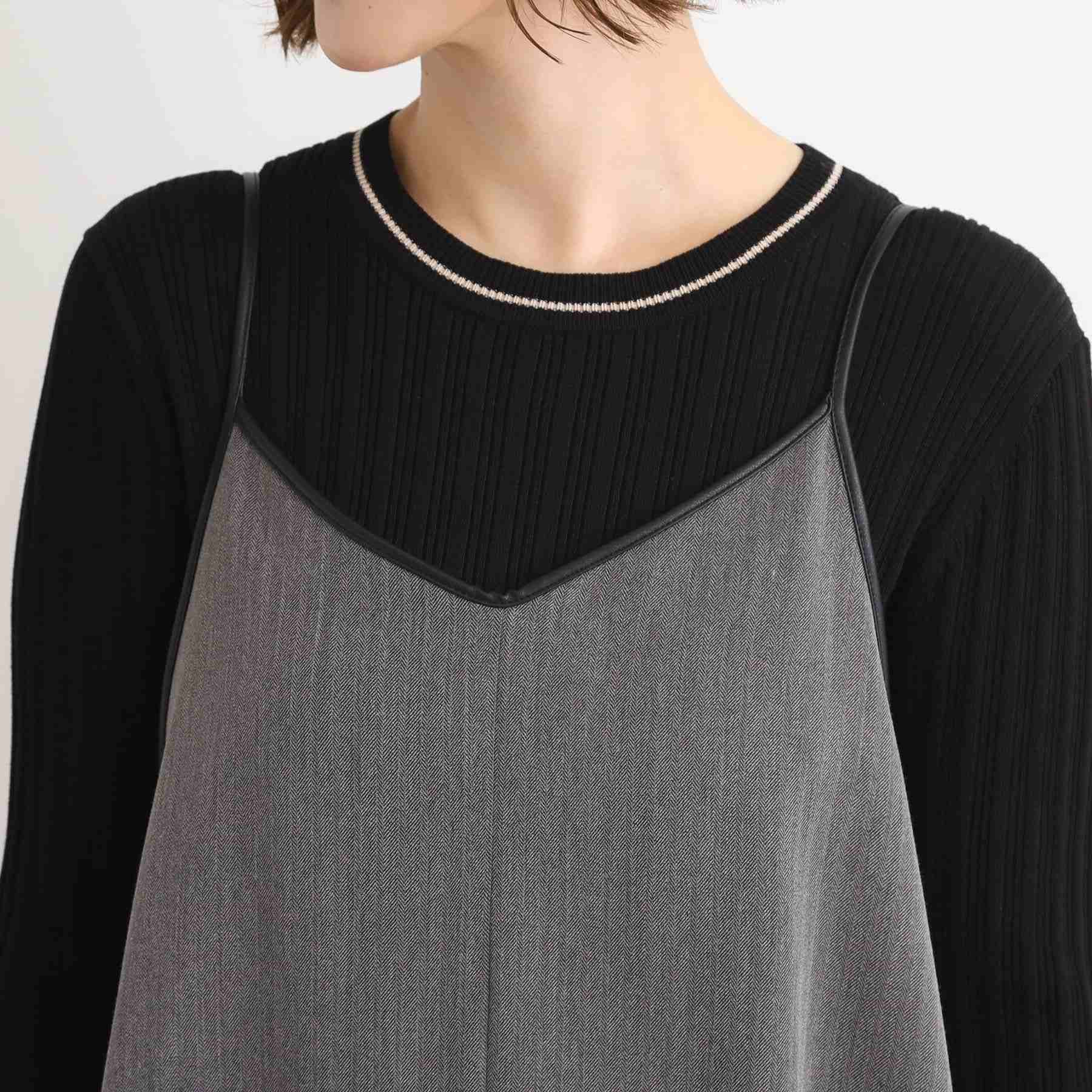 グローブ grove パイピングへリンボンキャミワンピース （チャコールグレー(014)） チャコールグレー(014)