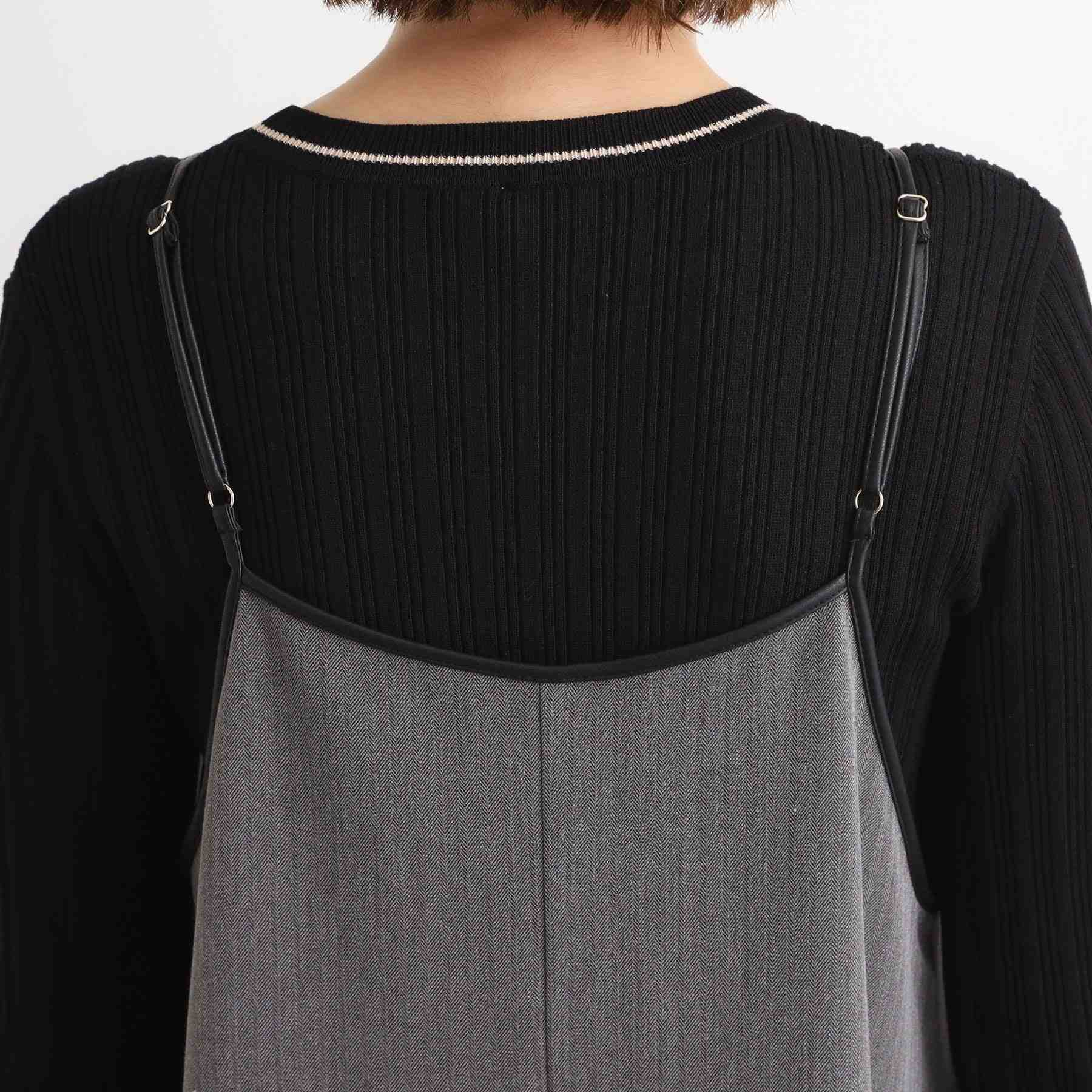 グローブ grove パイピングへリンボンキャミワンピース （チャコールグレー(014)） チャコールグレー(014)