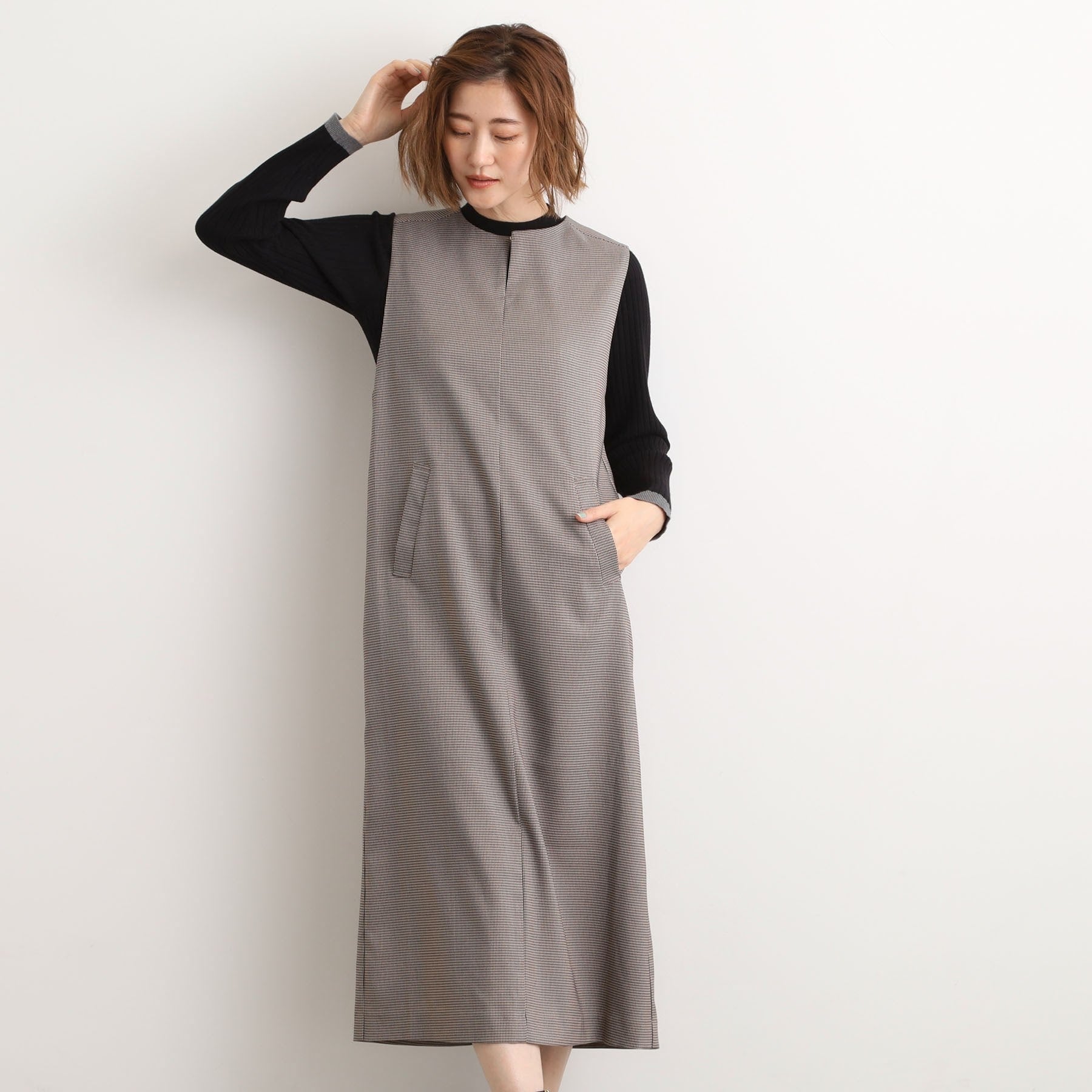 グローブ grove 2WAYネックジャンドレ （ブラック(019)） ブラック(019)