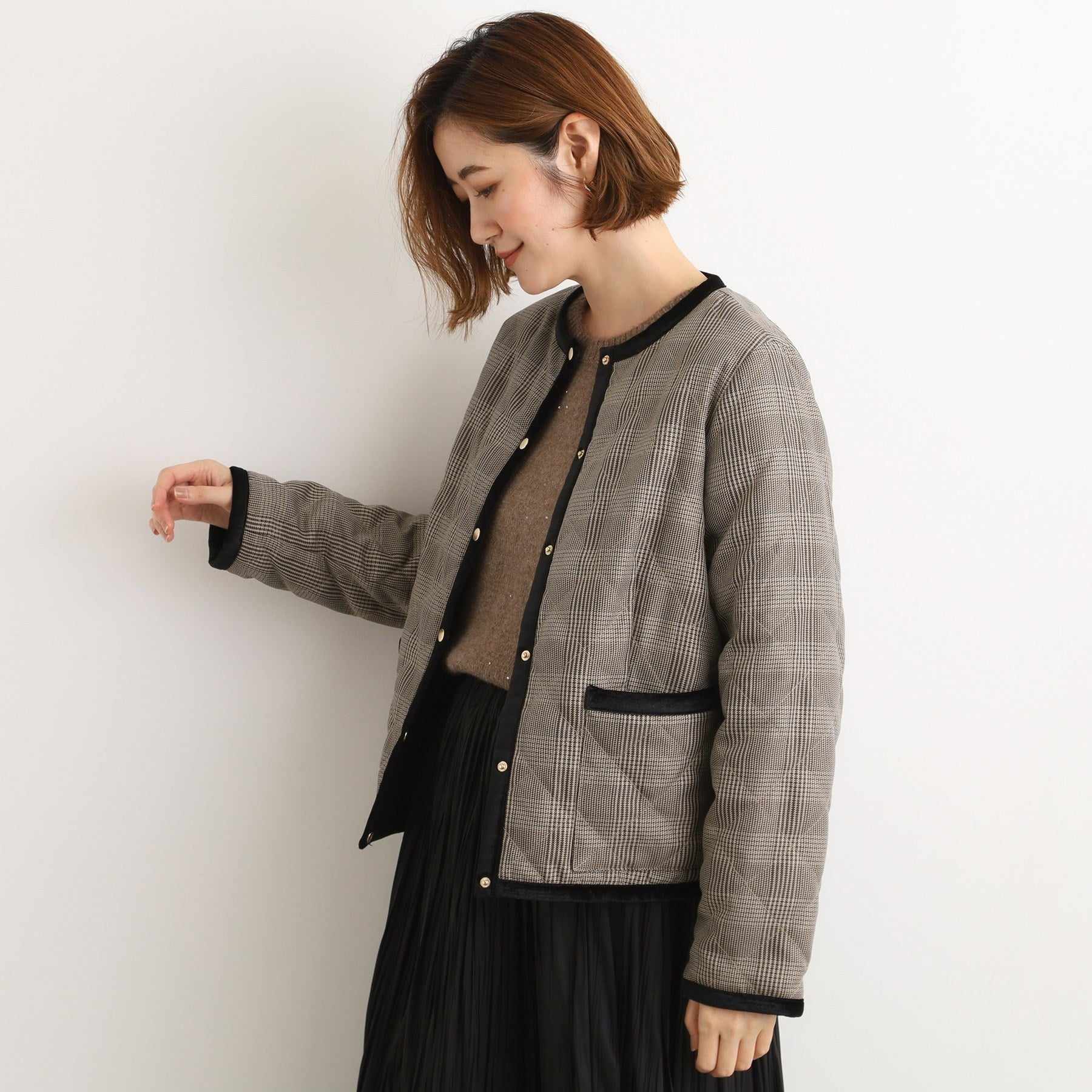 グローブ grove 2WAYキルトリバーシブルジャケット （ブラック(219)） ブラック(219)