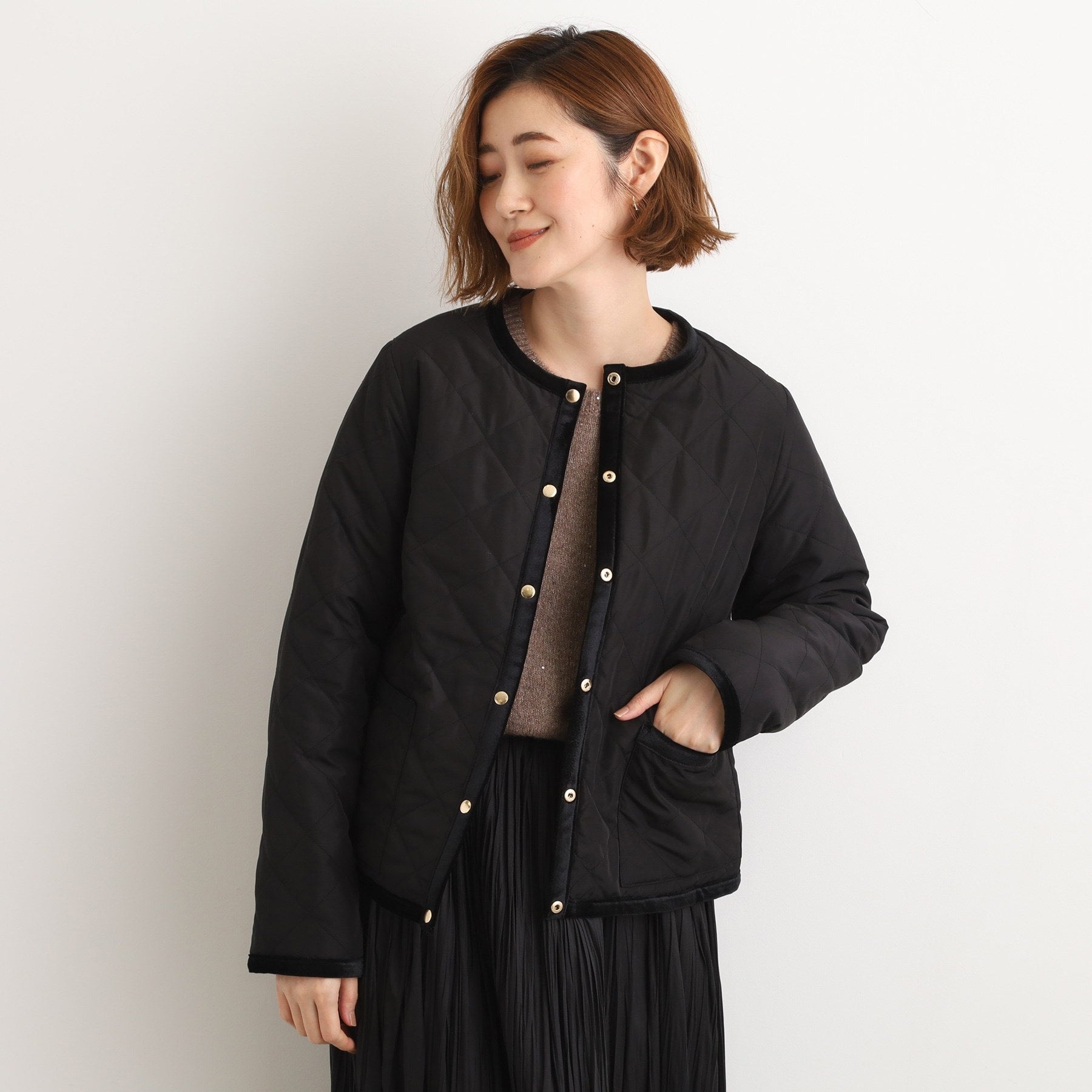 グローブ grove 2WAYキルトリバーシブルジャケット （ブラック(219)） ブラック(219)