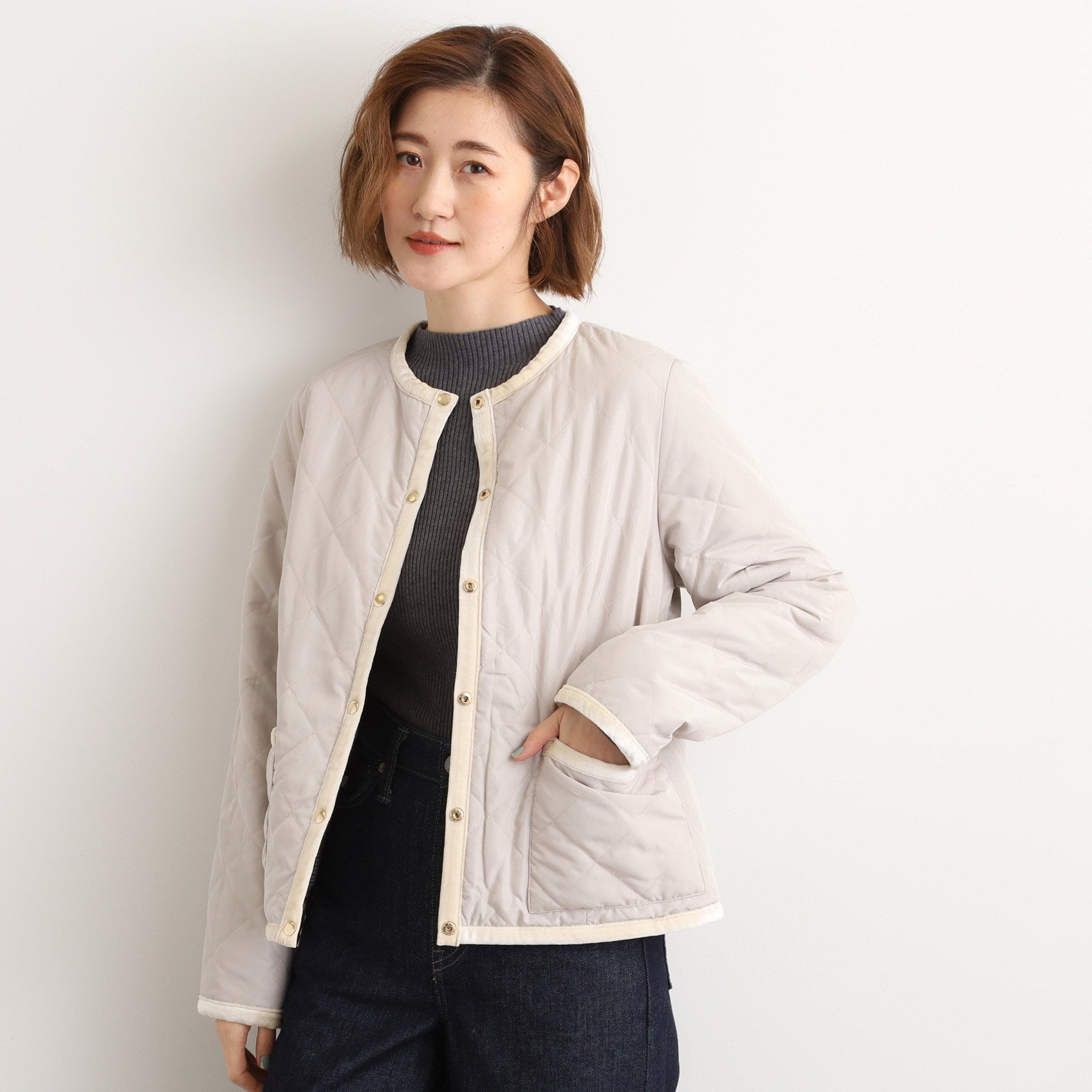 グローブ grove 2WAYキルトリバーシブルジャケット （ブラック(219)） ブラック(219)