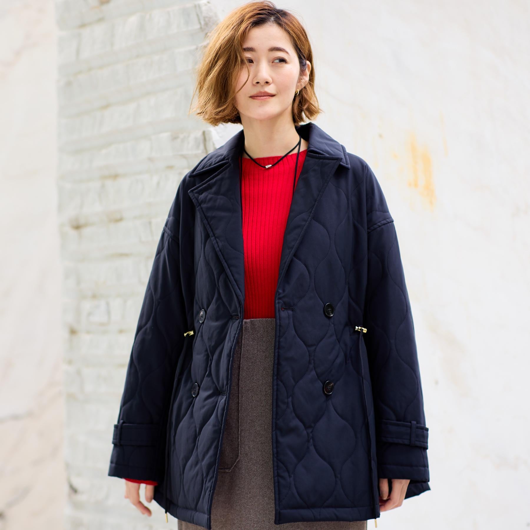 グローブ grove キルティングPコートジャケット （ブラック(019)） ブラック(019)