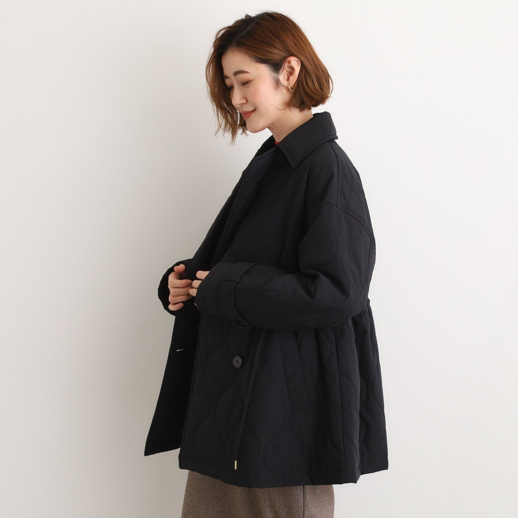 グローブ grove キルティングPコートジャケット （ブラック(019)） ブラック(019)