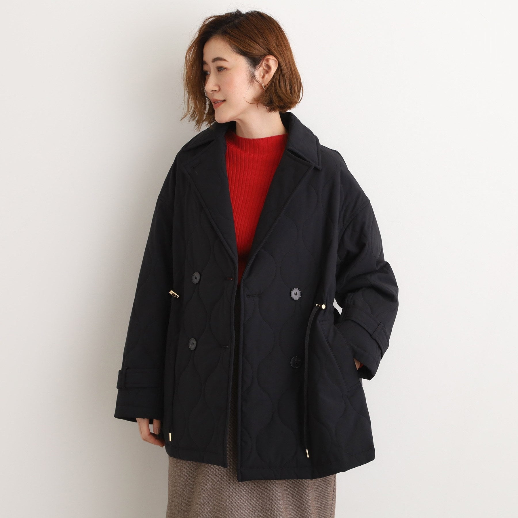 グローブ grove キルティングPコートジャケット （ブラック(019)） ブラック(019)