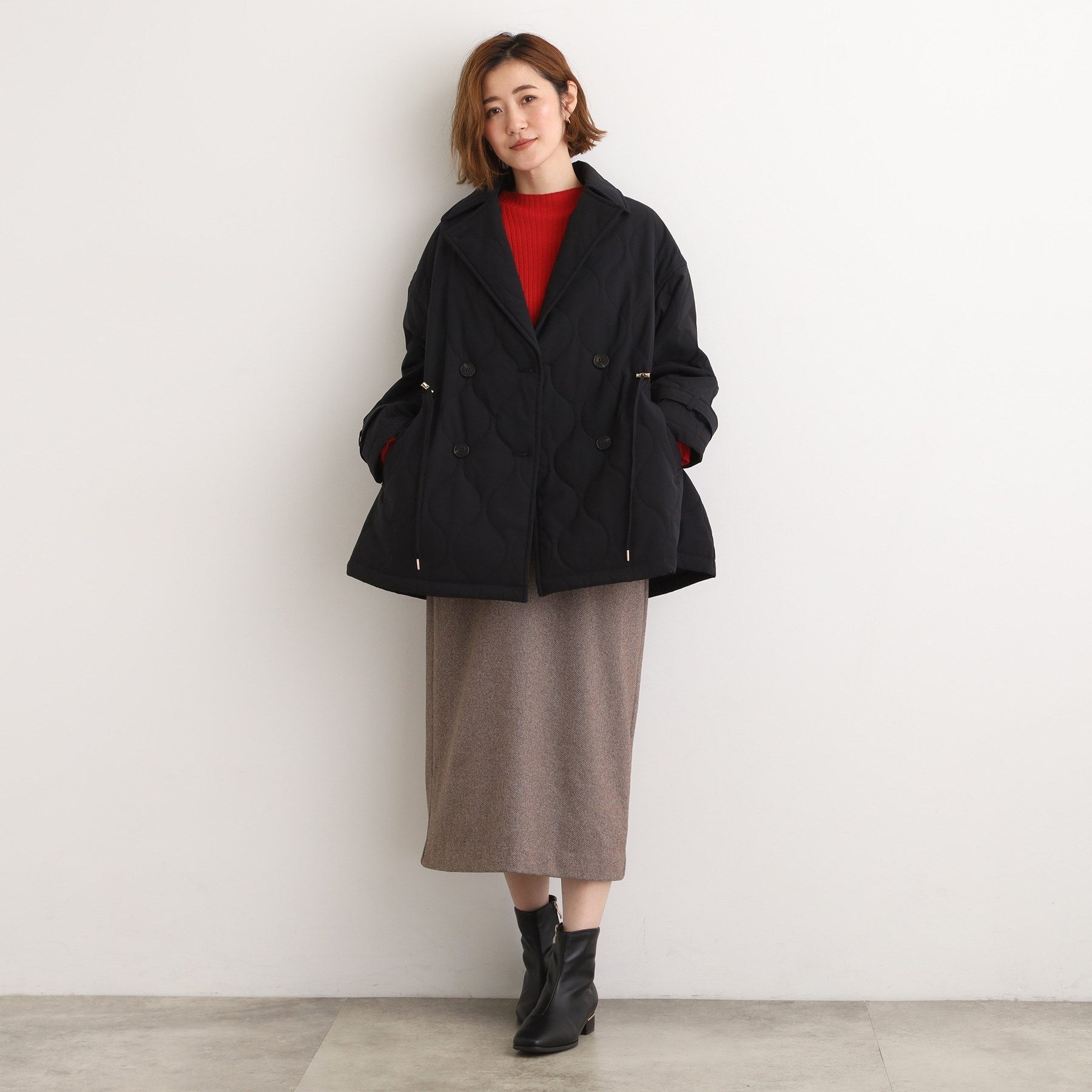 グローブ grove キルティングPコートジャケット （ブラック(019)） ブラック(019)