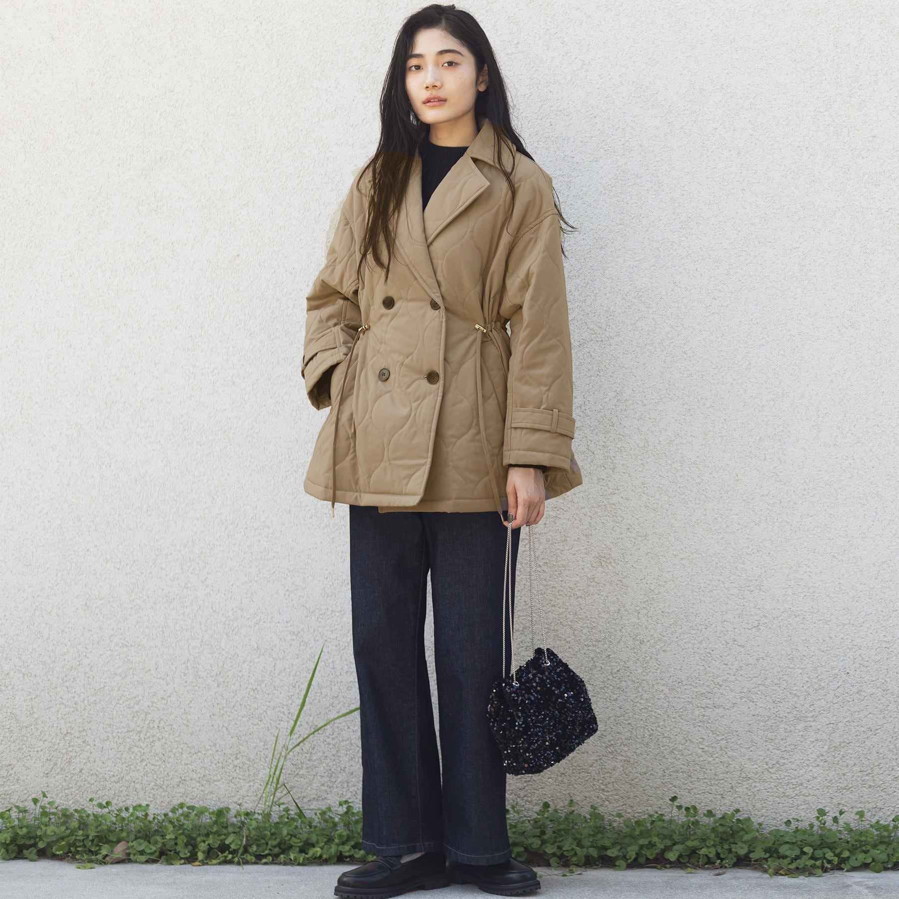 グローブ grove キルティングPコートジャケット （ブラック(019)） ブラック(019)