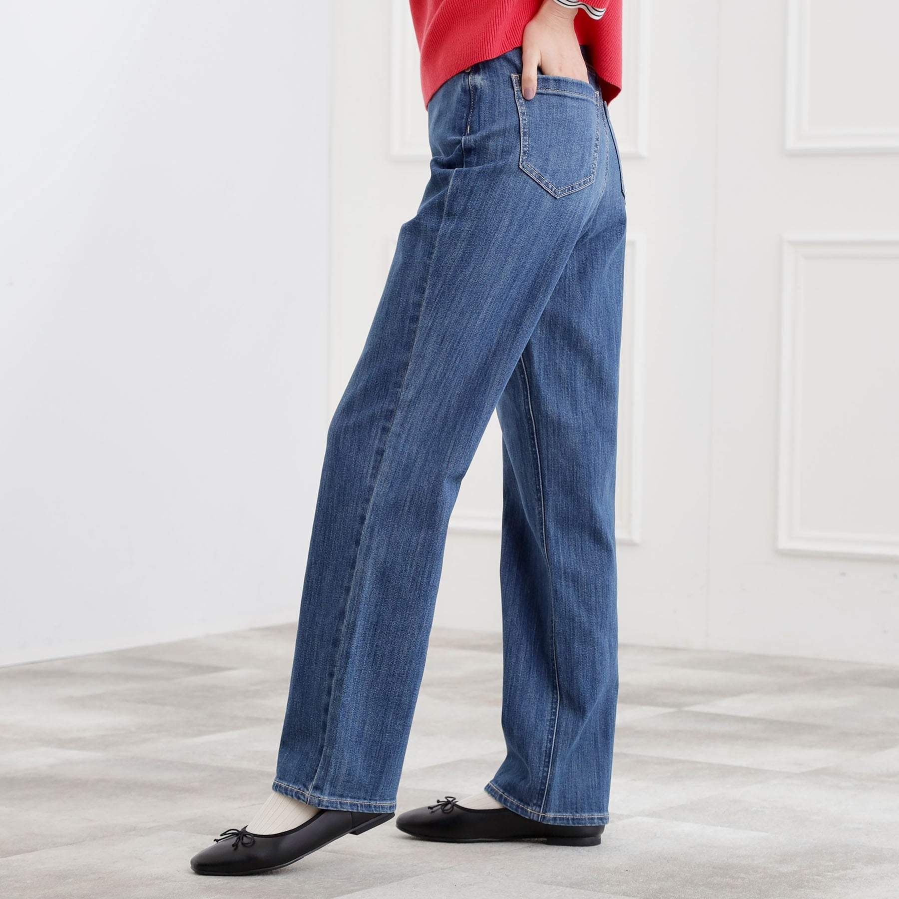 グローブ grove ストレートデニムパンツ （ブルー(093)） ブルー(093)