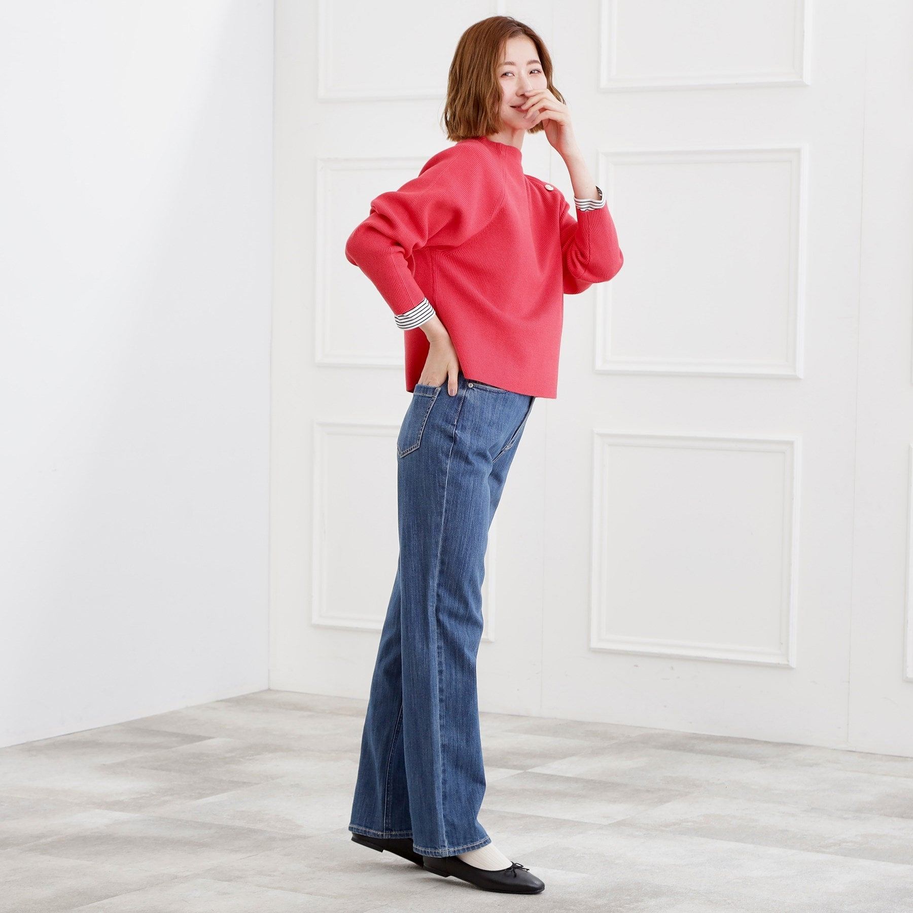 グローブ grove ストレートデニムパンツ （ブルー(093)） ブルー(093)