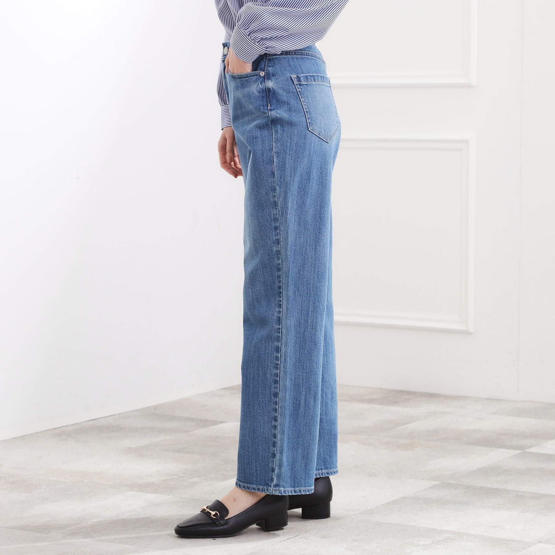 グローブ grove ストレートデニムパンツ （ブルー(093)） ブルー(093)