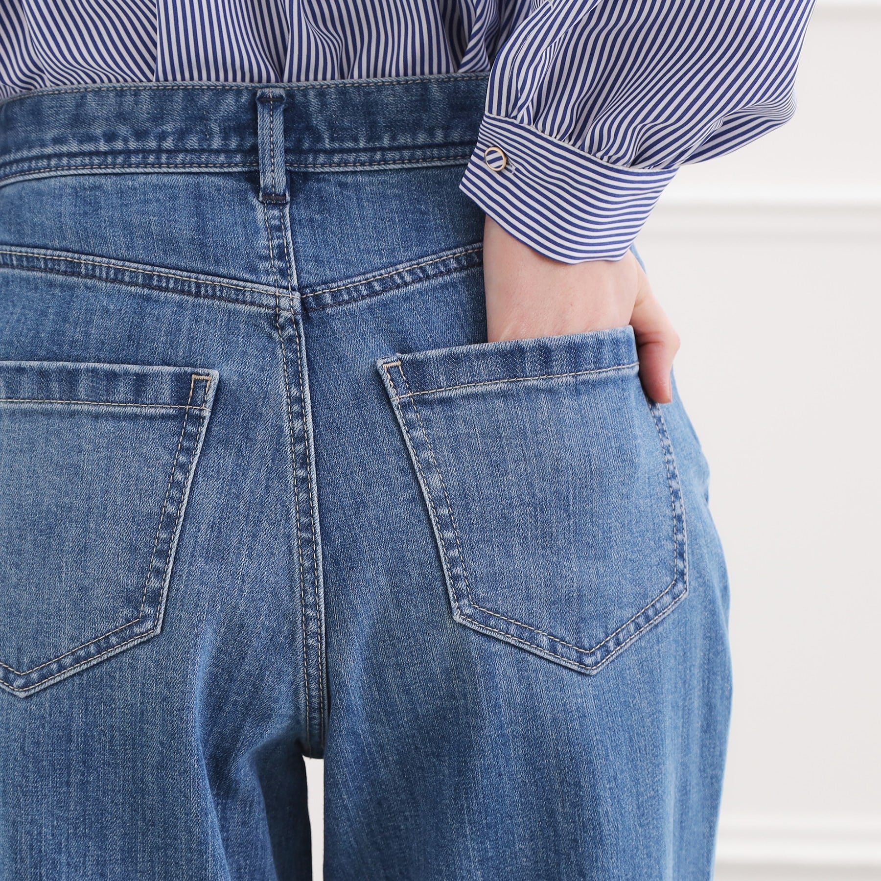 グローブ grove ストレートデニムパンツ （ブルー(093)） ブルー(093)