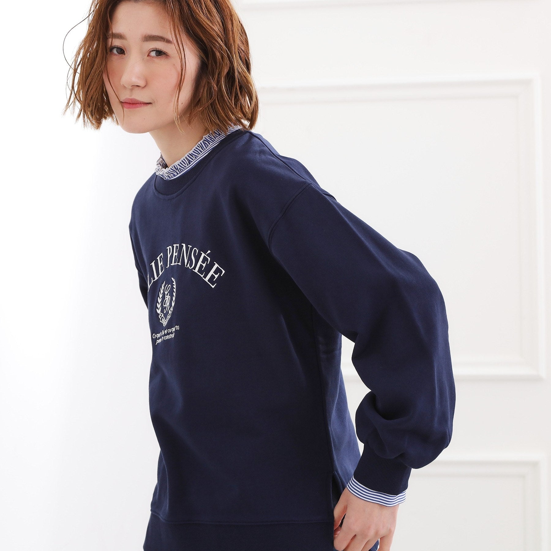 グローブ grove 刺繍ロゴ裏毛スウェットプルオーバー （グレー(012)） グレー(012)